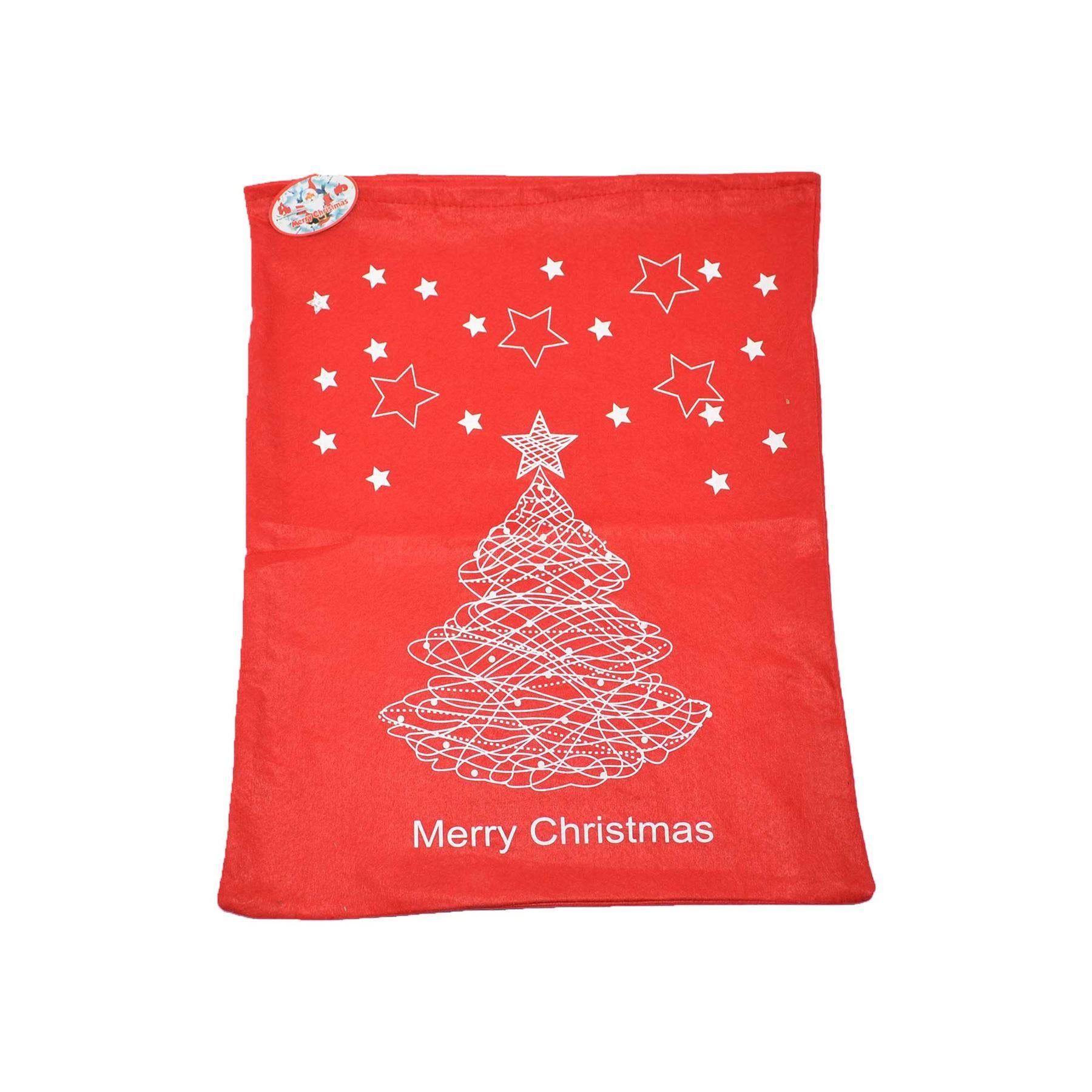 1 Pcs Merry Christmas Santa Sack Stocking Socks Gifts Bag Red Felt Xmas Accessories 60Cmx45Cm