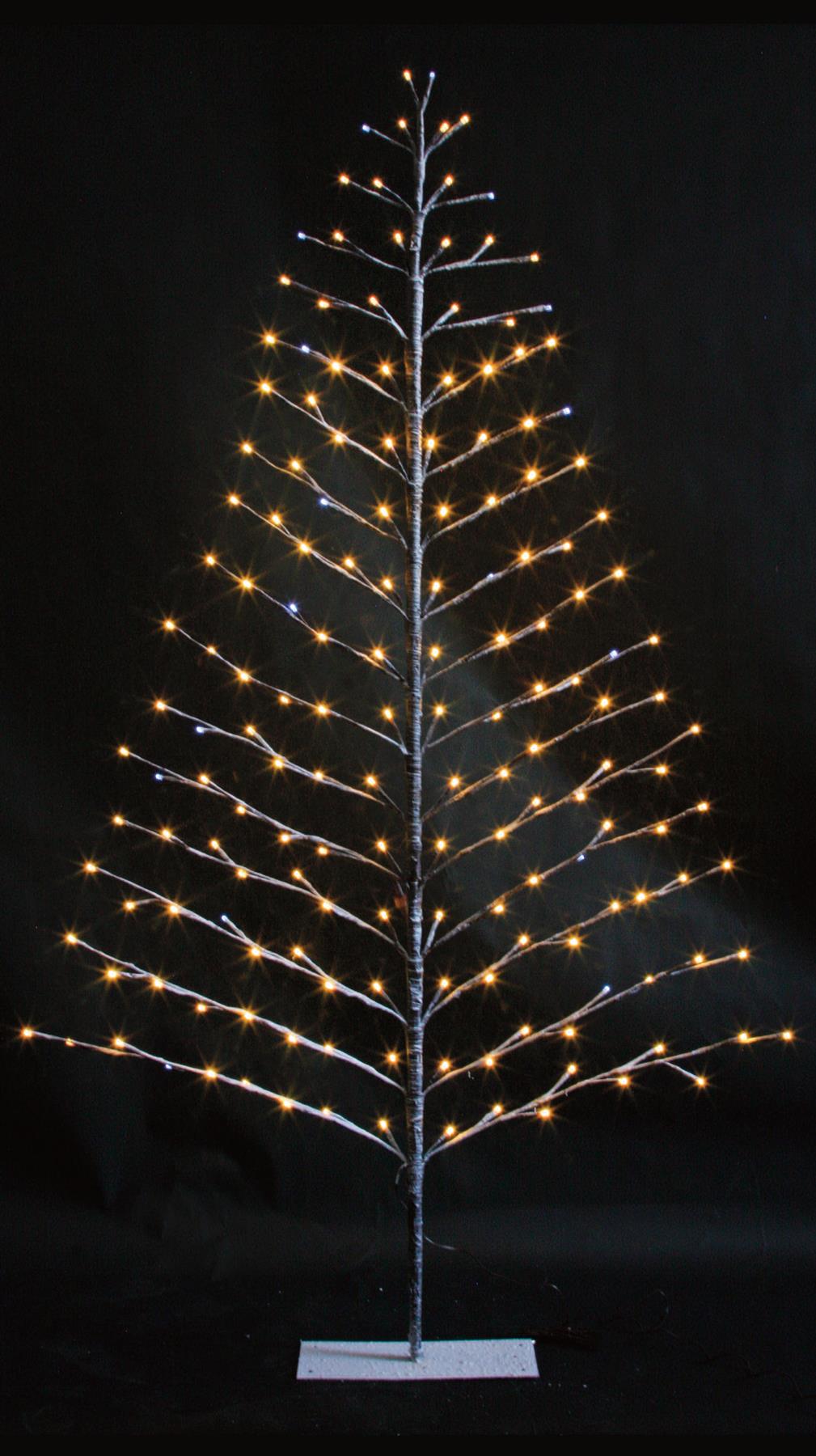 Outdoor Christmas Tree Decoration Twig Pre Lit Snowy Brown LED XMAS Home 5FT