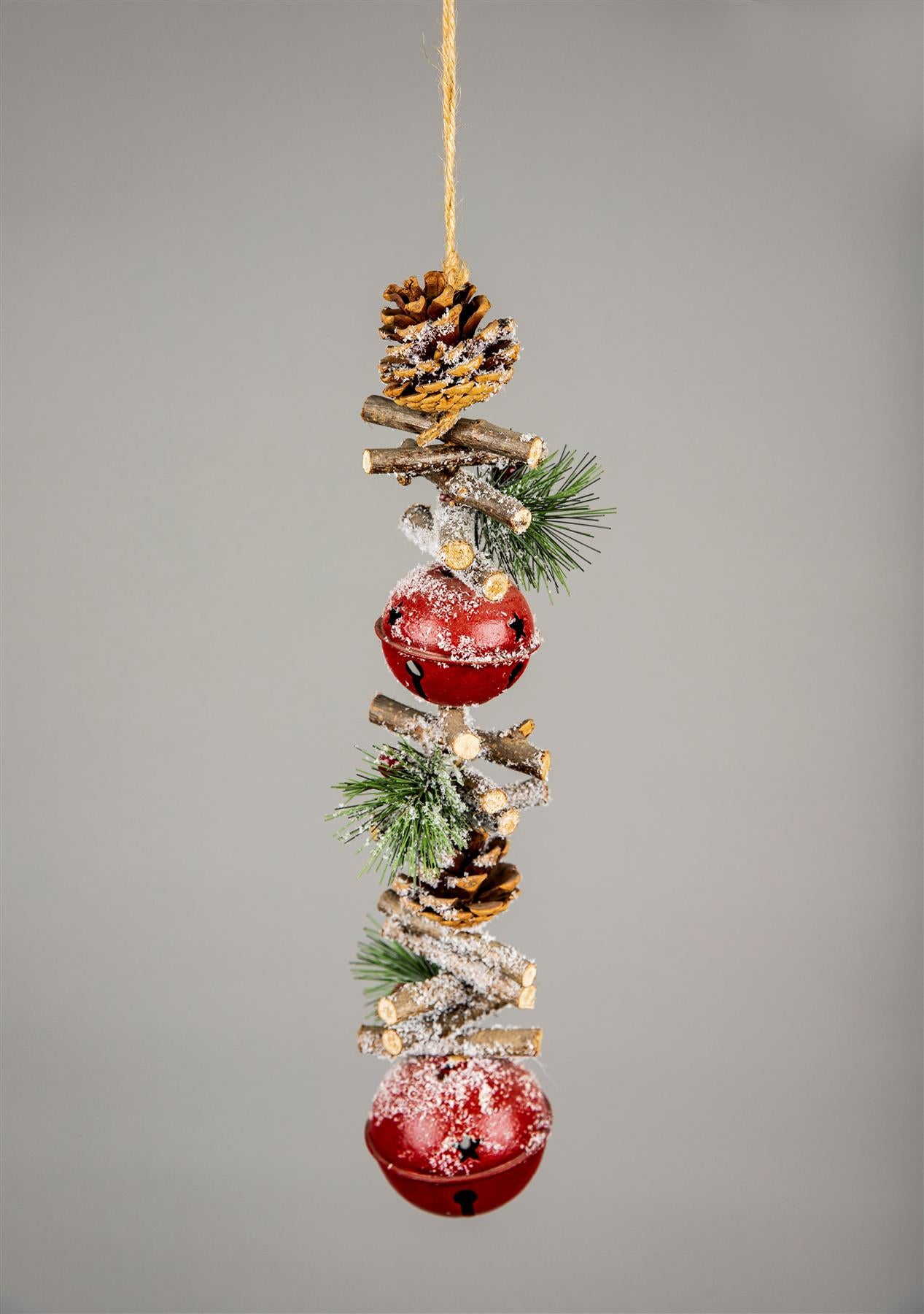 50Cm Garland Hanging Decoration With Red Double Bells