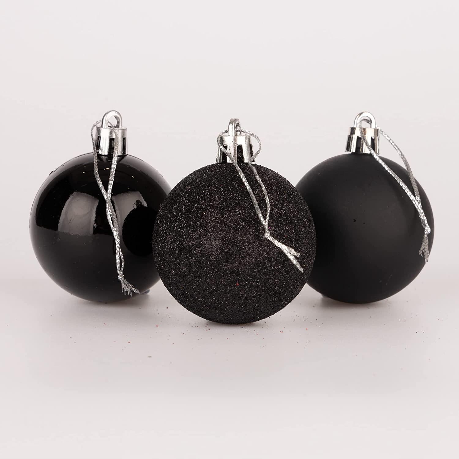 Baubles Black 5Cm-9Pcs Set -Pvc
