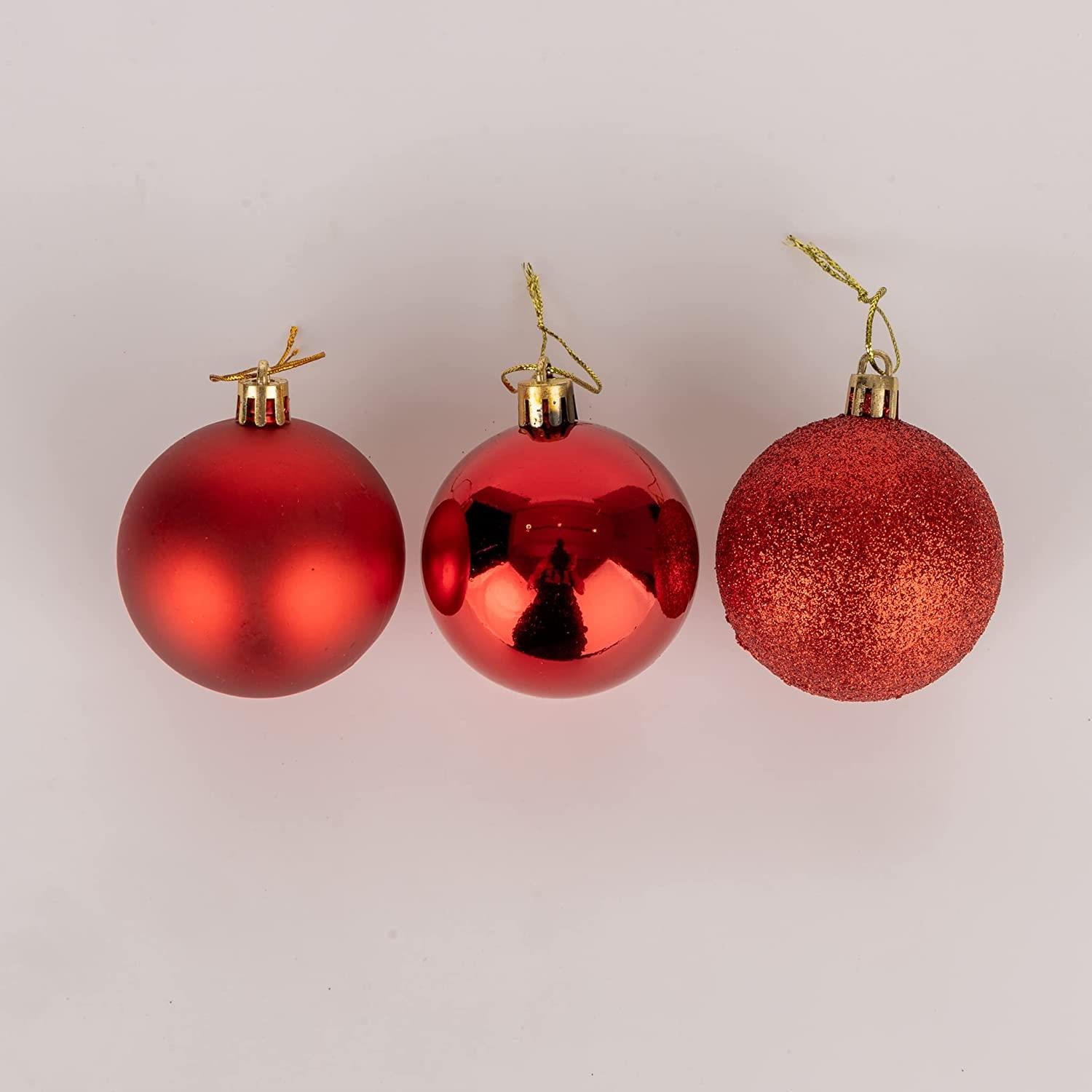Baubles Red 6Cm-6Pcs Set -Pvc