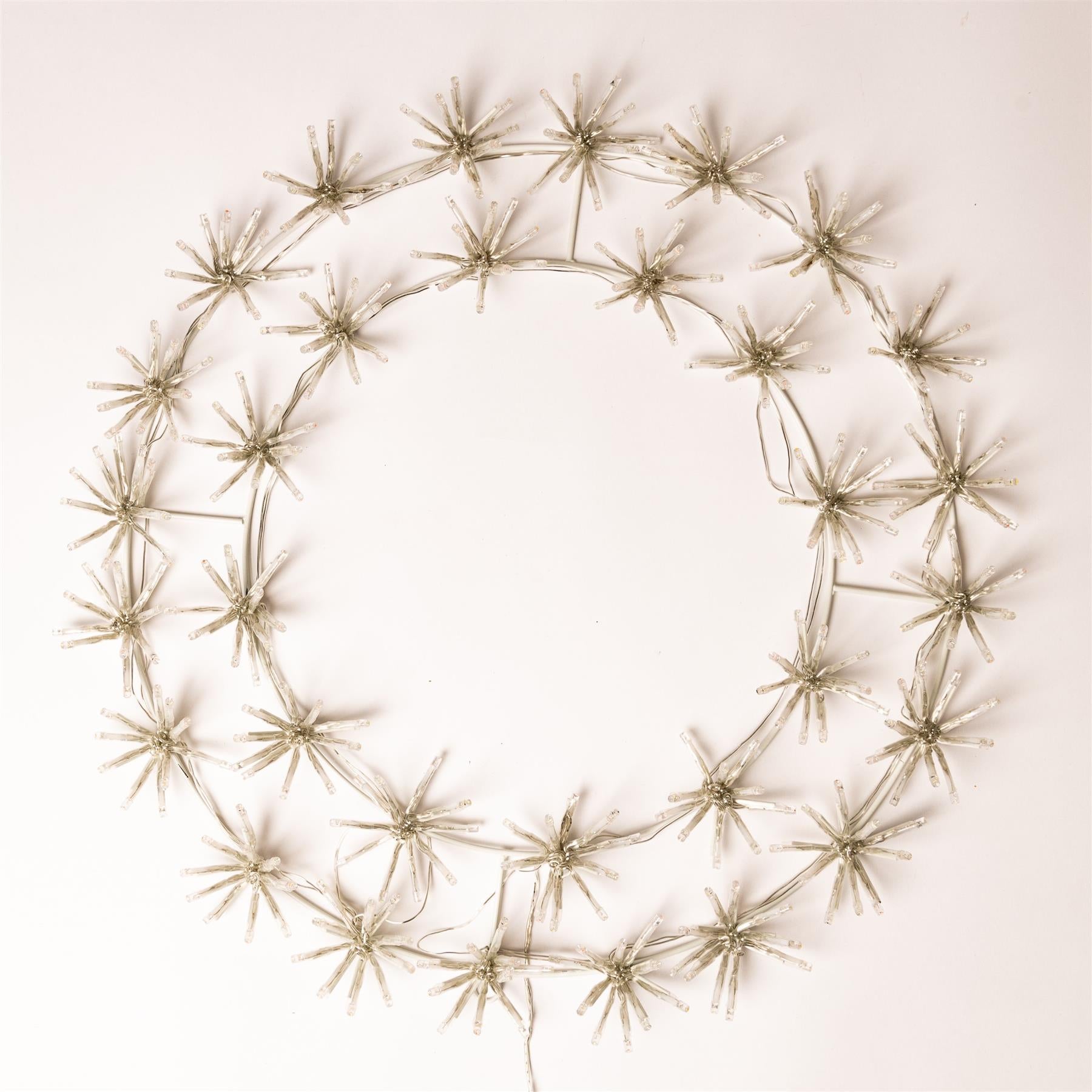 Christmas Silhouette LED Wreath Twinkling Starburst Outdoor Xmas Home Decor 60cm