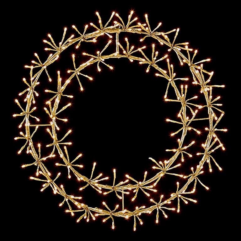 Christmas Silhouette LED Wreath Twinkling Starburst Outdoor Xmas Home Decor 60cm