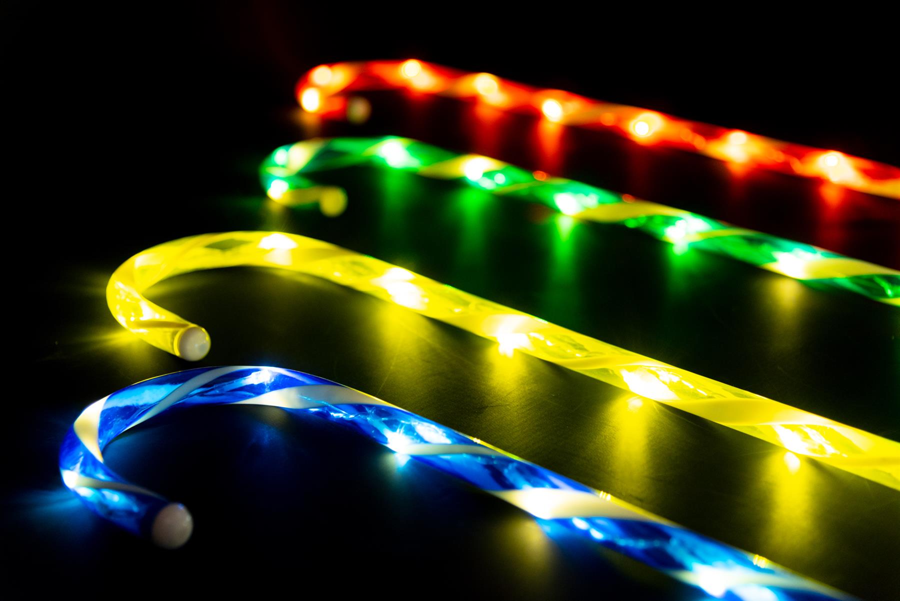 Set Led Candy Cane Stake Multicolour 72Cm 4Pcs