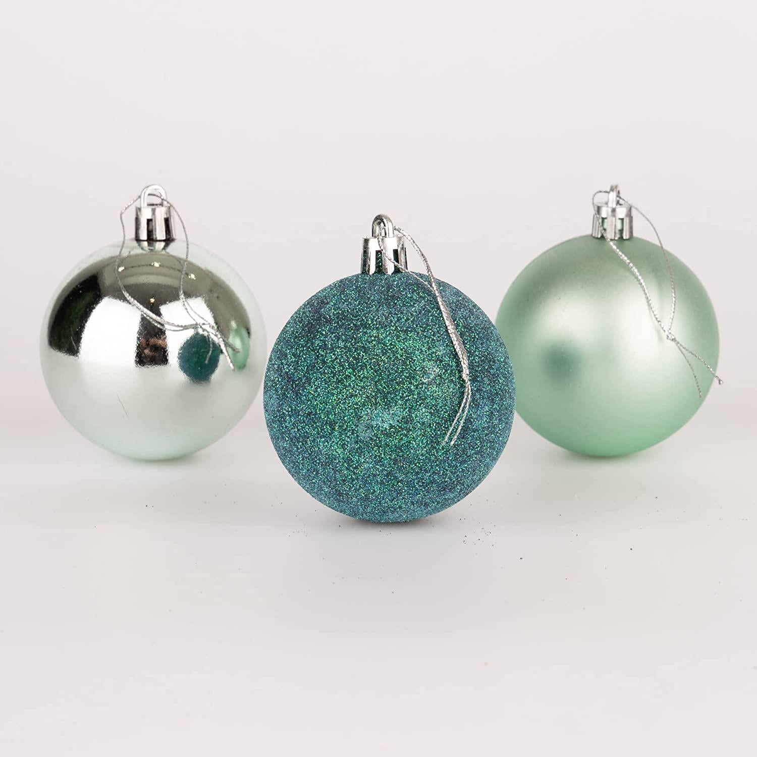 Baubles Turquoise 5Cm 12Pcs Set Pvc