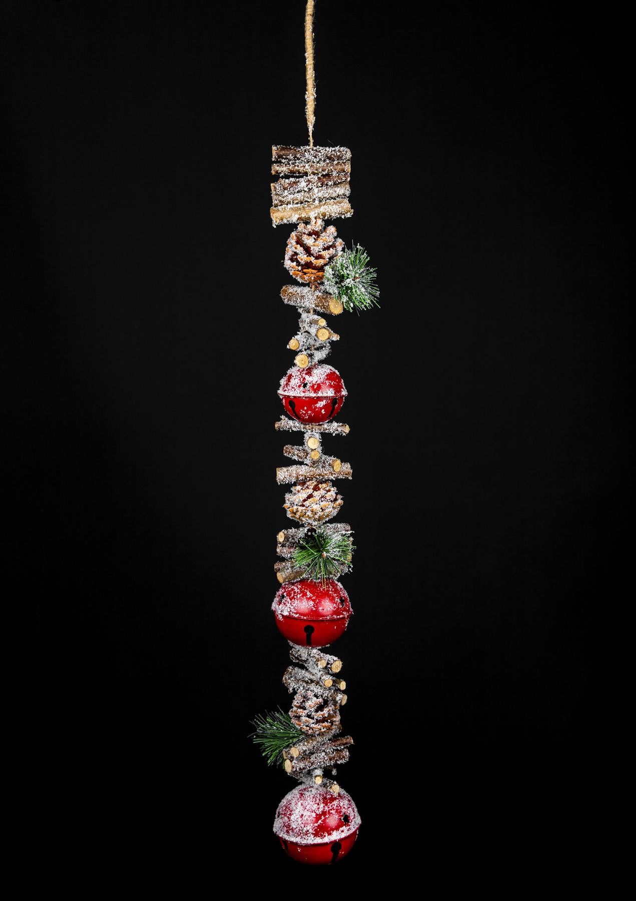 90Cm Garland Hanging Decorations With Red Tripple Bells