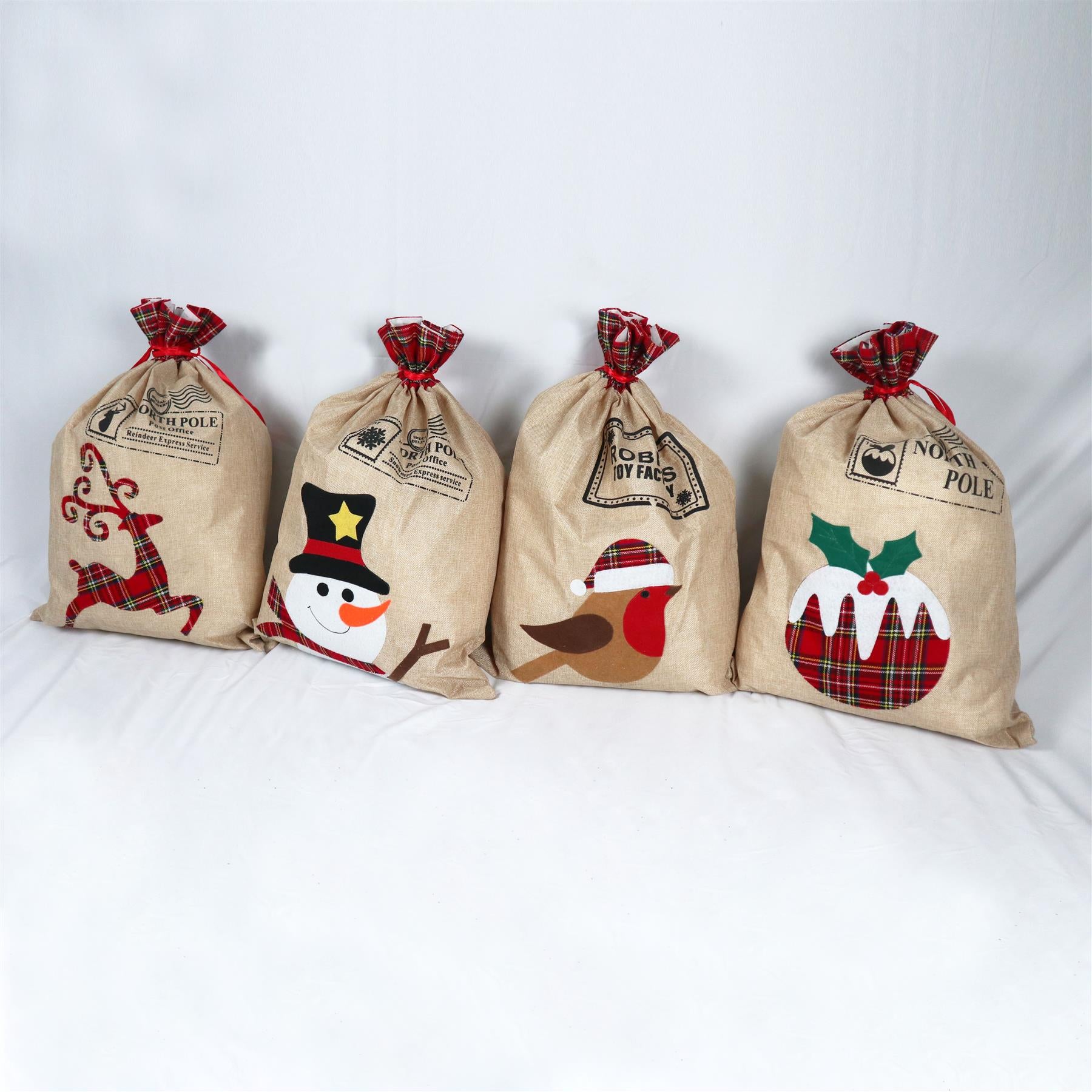 Christmas Santa Sack 50X70 Cm 4 Pcs Set