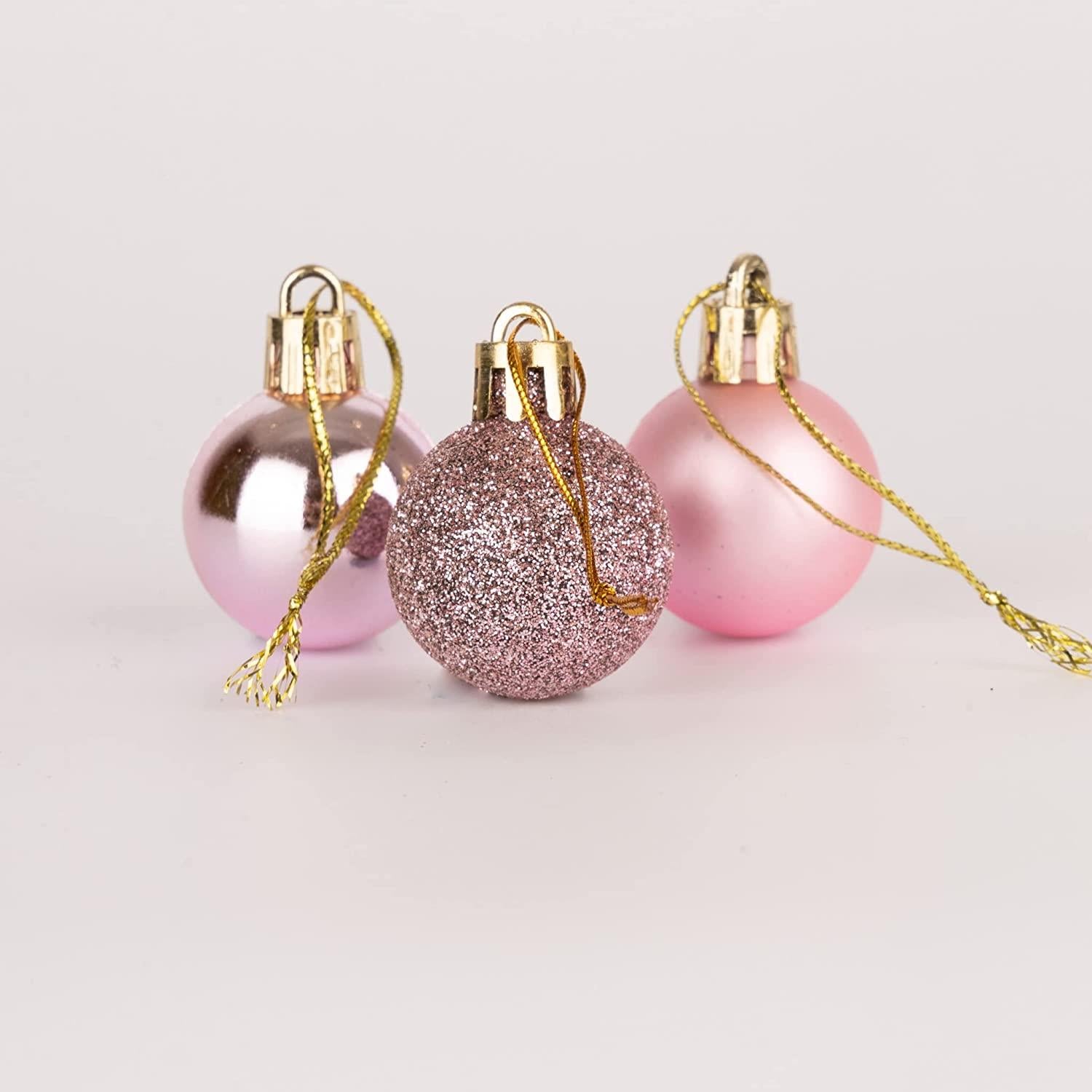 Baubles Pale Pink 3Cm 12Pcs Set Pvc