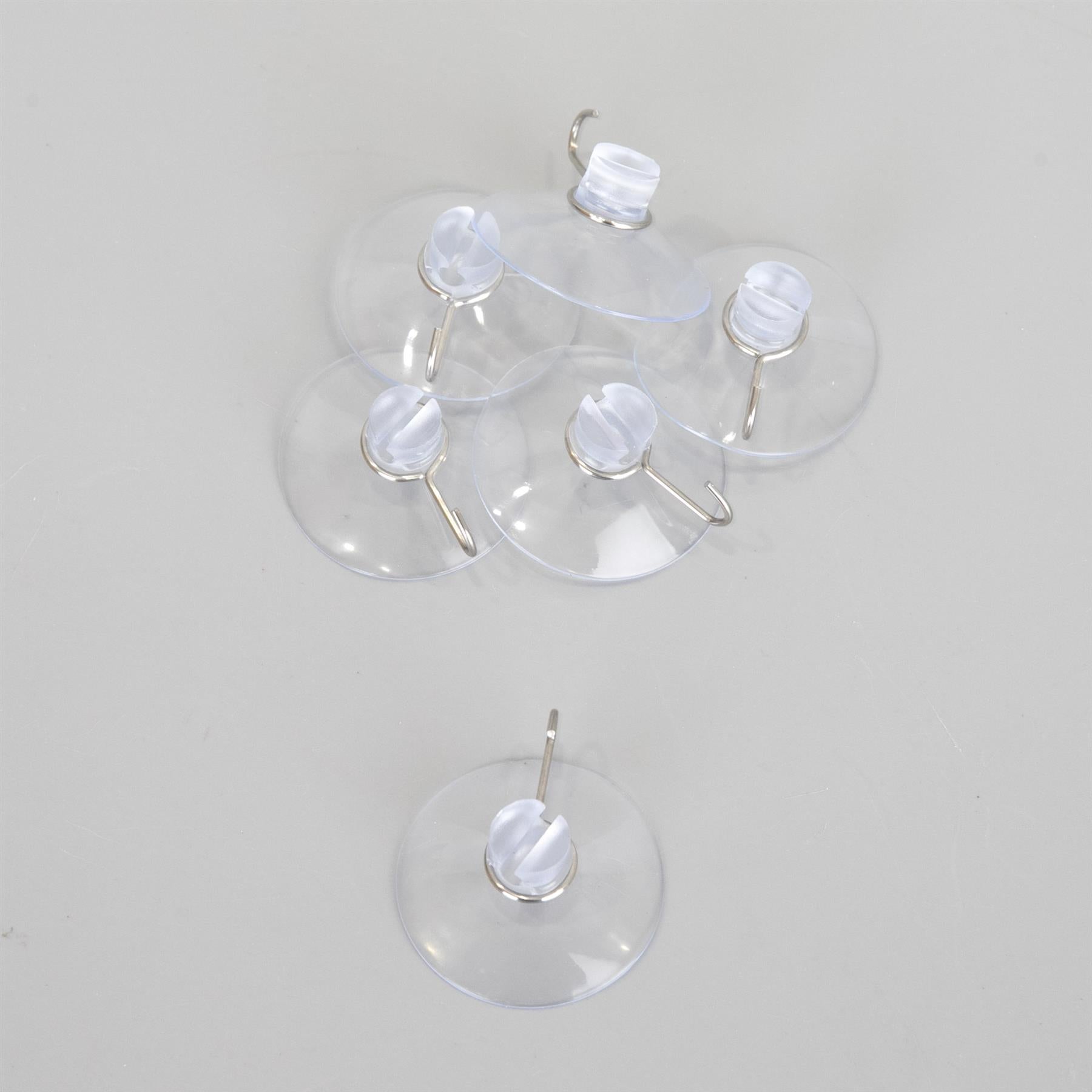 6Pcs Suction Cups Metal Hooks 4.3Cm