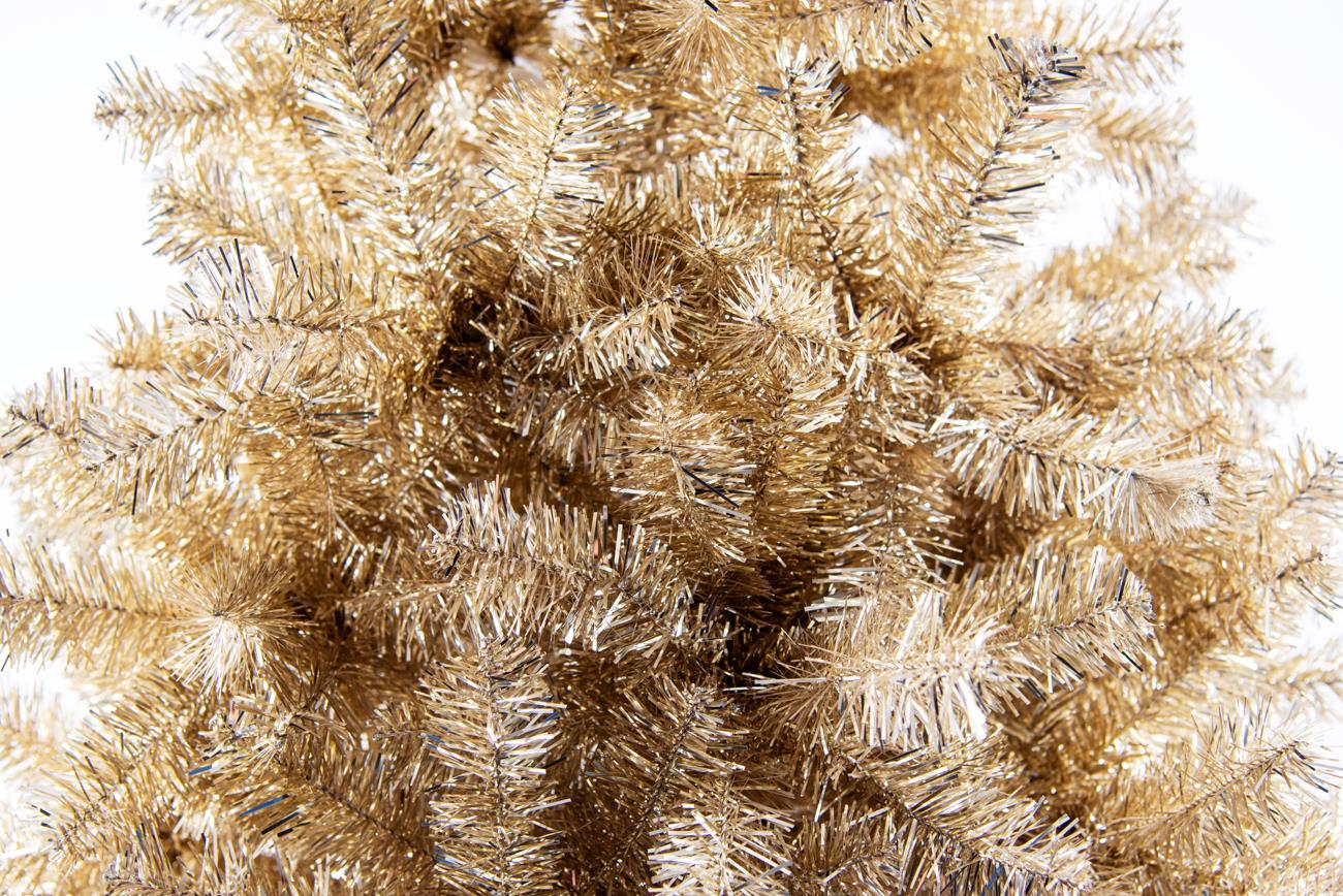 Champagne Gold Christmas Tree Artificial Bushy Tinsel Tip Xmas Home Decor 6FT UK