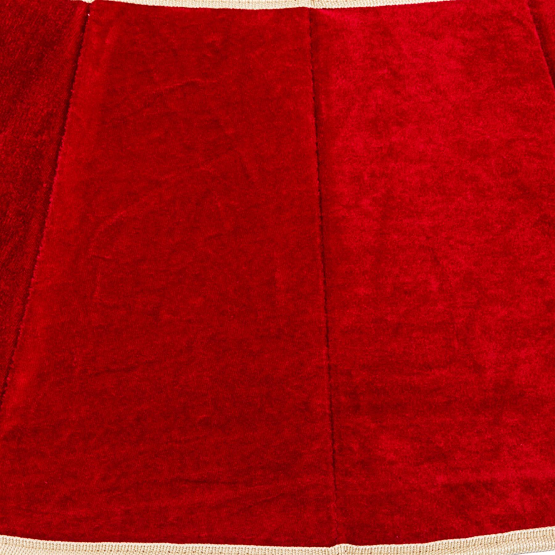 Red Diomand Shape Christmas Collar Fabric - Size: Bottom Dia 26.8Inch, Top Dia 17.3Inch,Height 9.8Inch