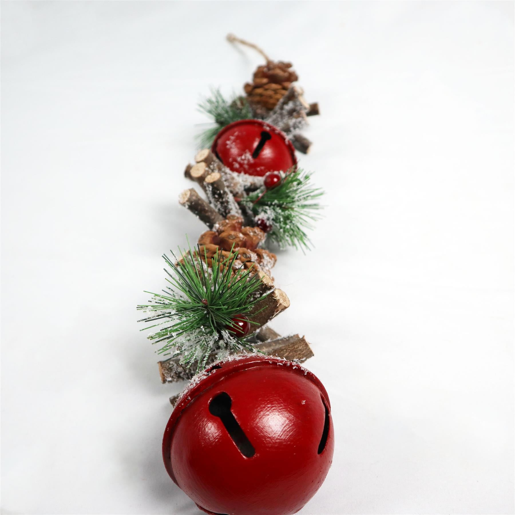50Cm Garland Hanging Decoration With Red Double Bells