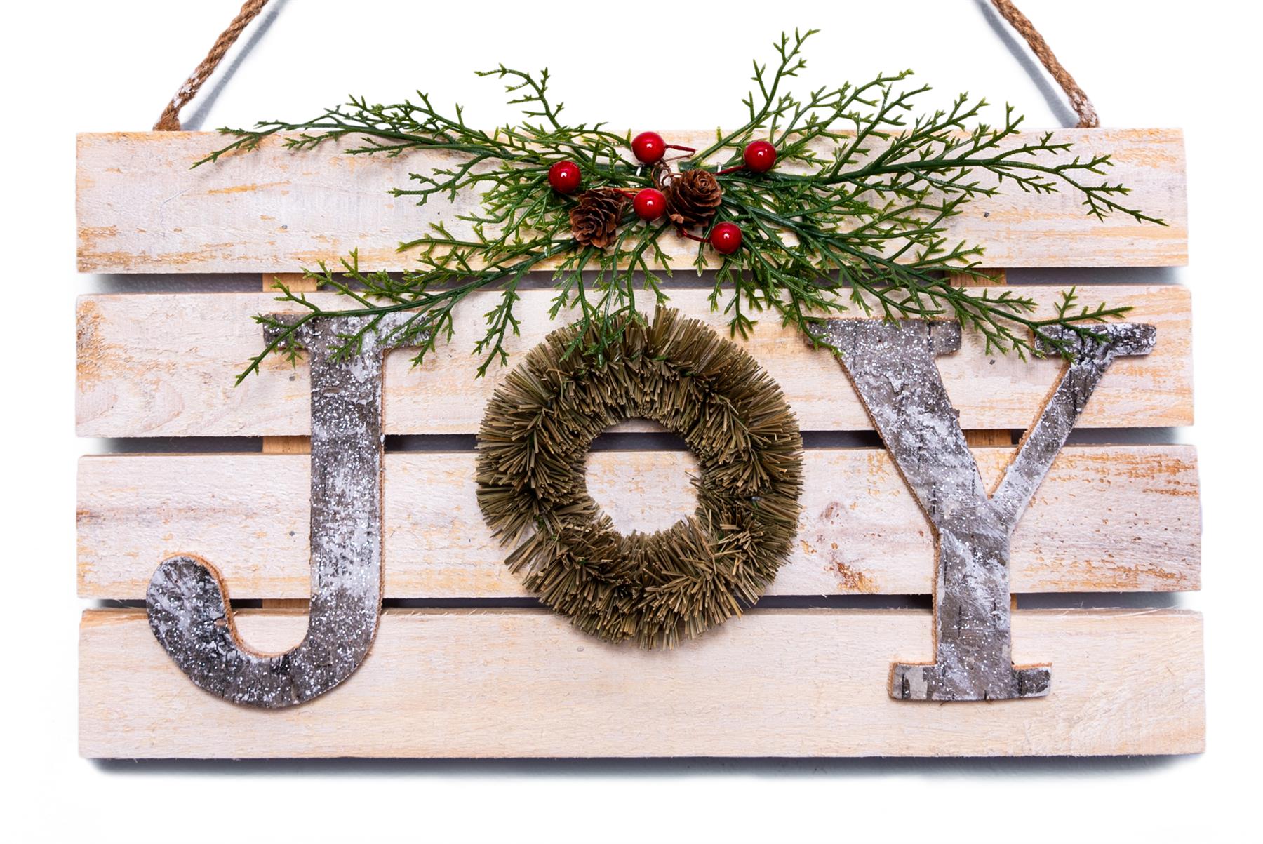 20X40Cm Wooden Joy Letters Sign Christmas Wall Frame Decoration