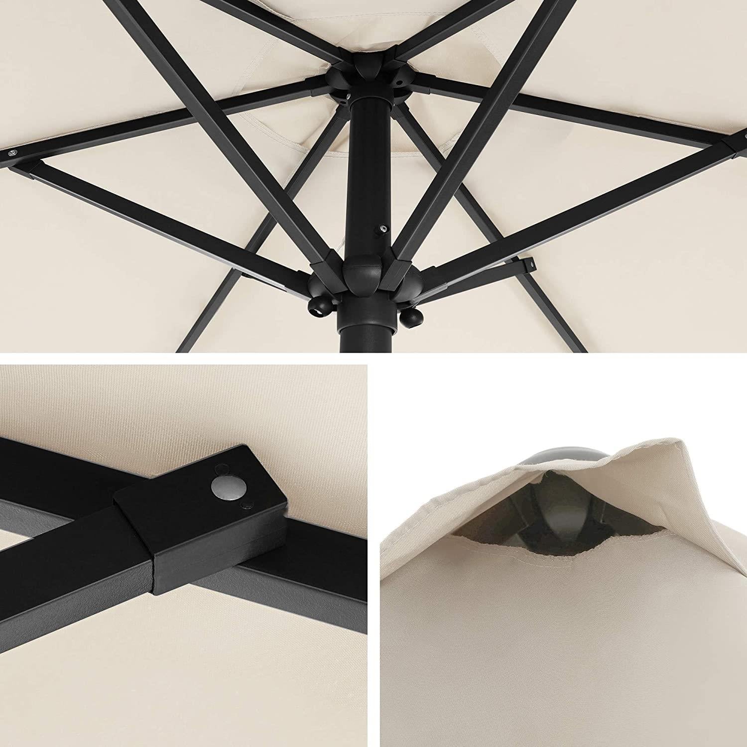 3m Garden Parasol Umbrella Tilting with Crank Handle Beige