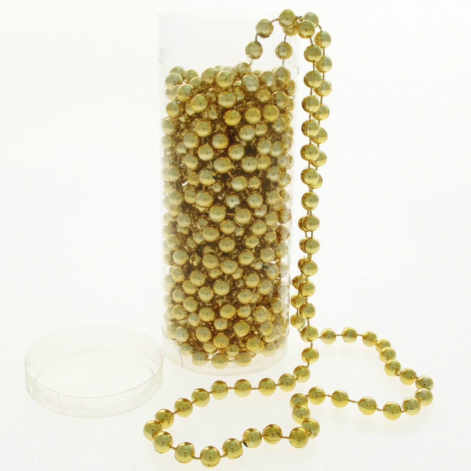 24Ft Gold Hanging Bead Garland Christmas Tree Xmas Party Tinsel String Chain