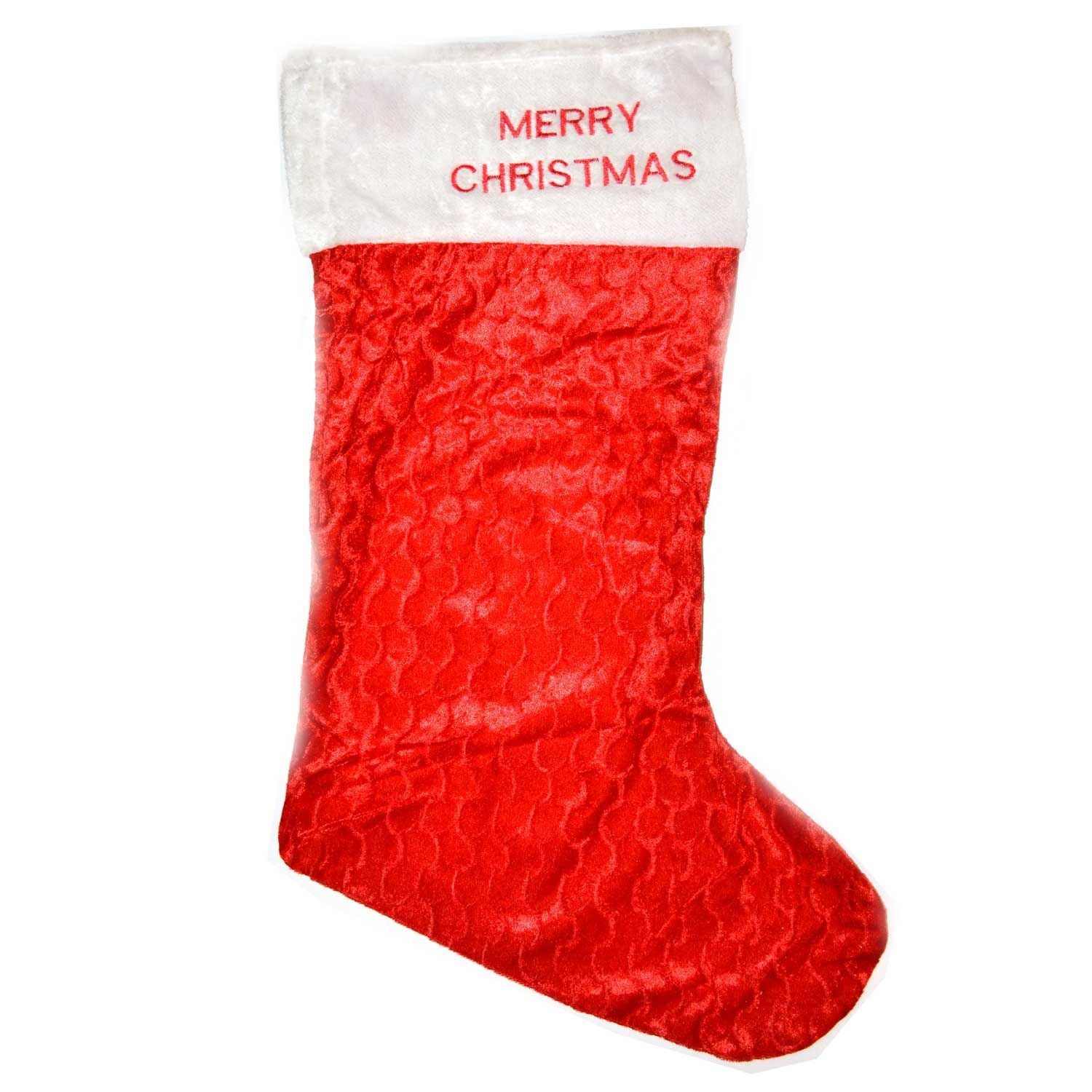 1 Giant Red Velvet Christmas Stocking 88Cm Long Traditional Style Stocking