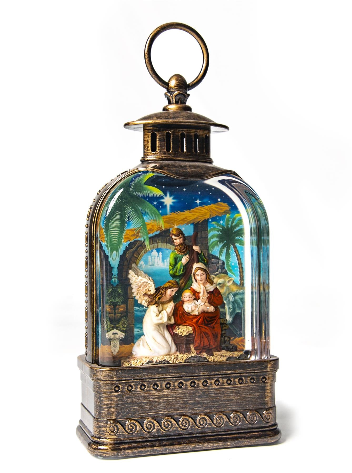 Christmas Nativity Scene Snow Globe Lantern 24X12.8X7Cm