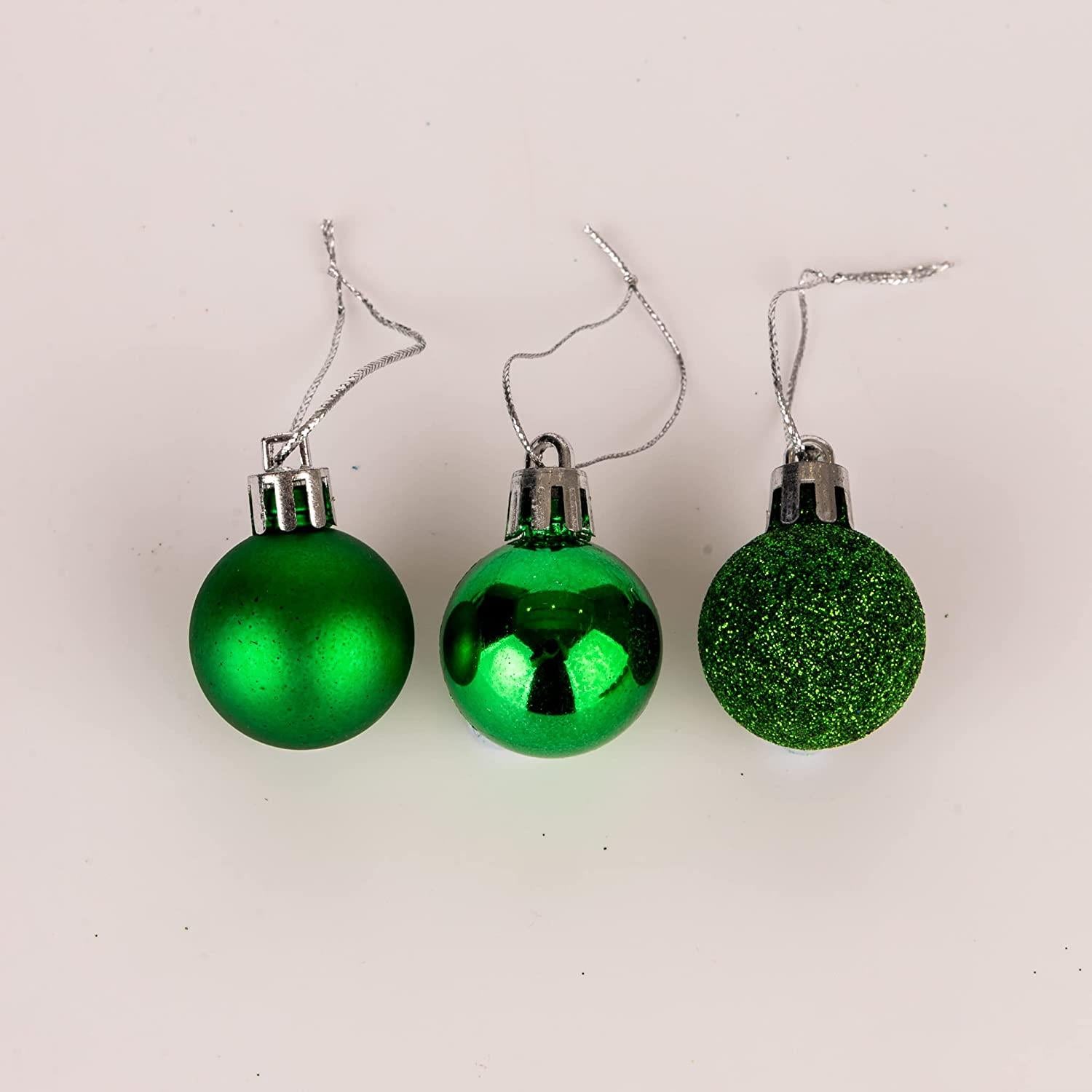 Baubles Dark Green 3Cm 12Pcs Set Pvc