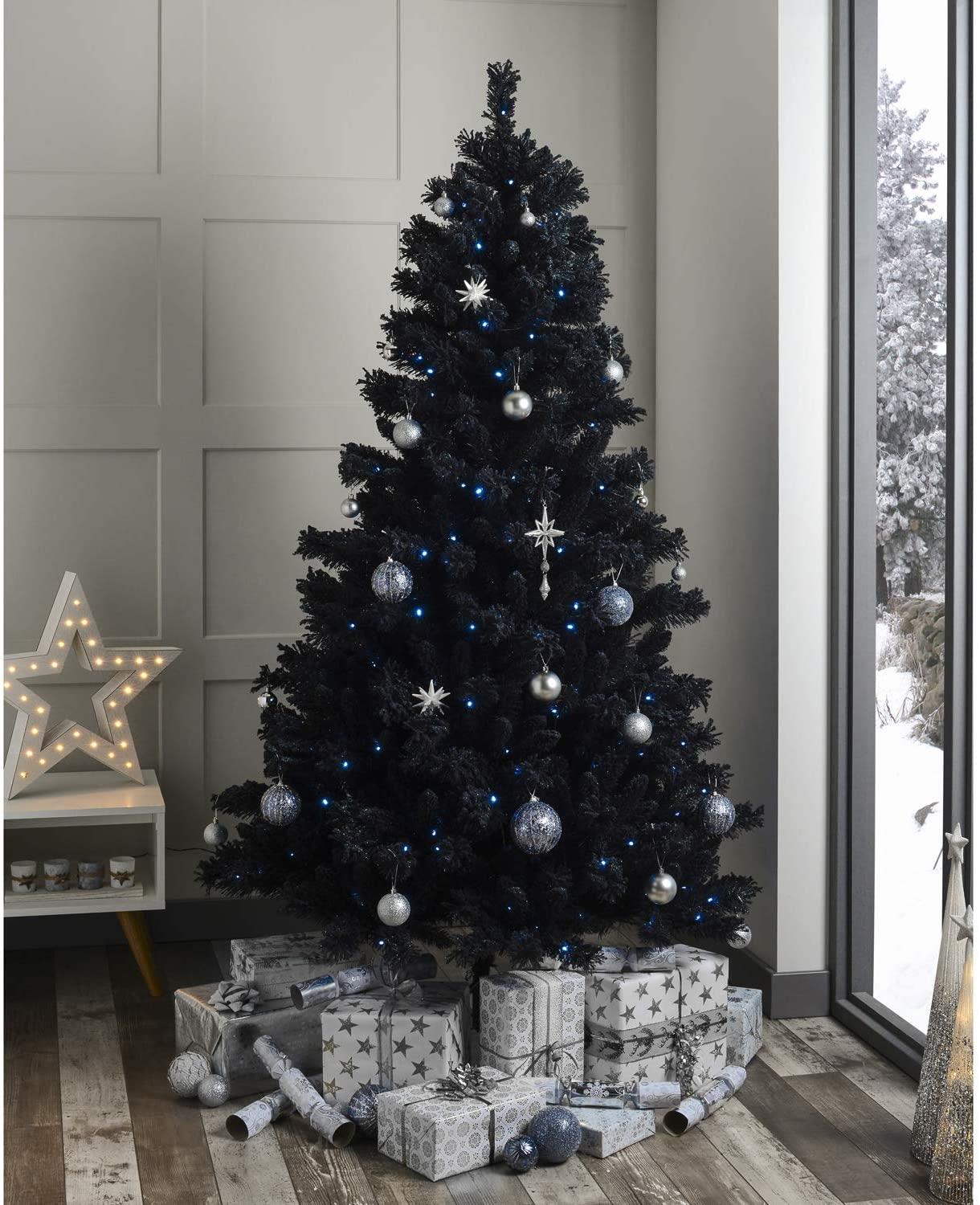 Black Christmas Tree Xmas Halloween Bushy Pine Outdoor Xmas Home Decoration 4FT