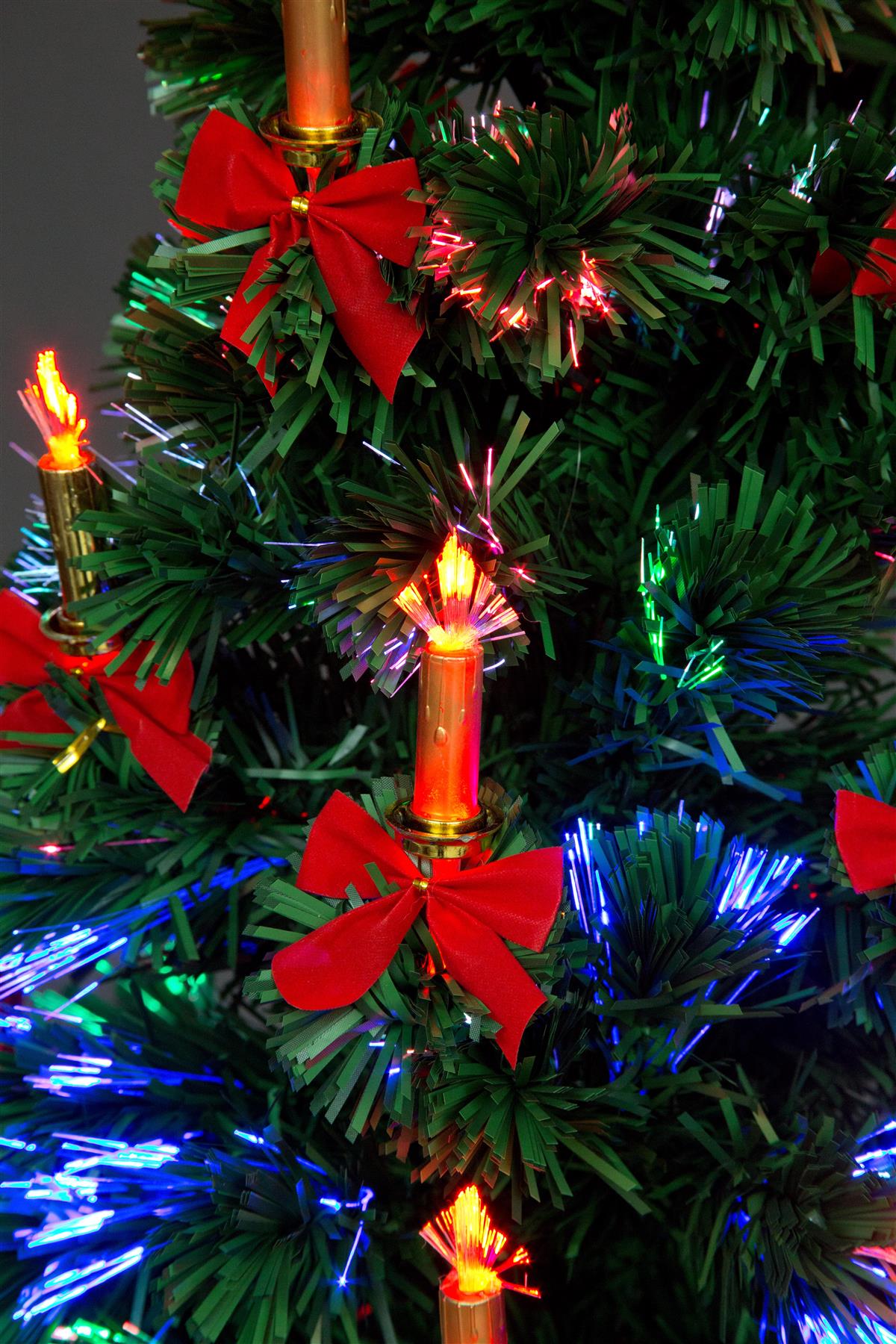 6FT Pre-Lit Christmas Tree Green Fiber Optic LED Lights Xmas Home Holiday Decor