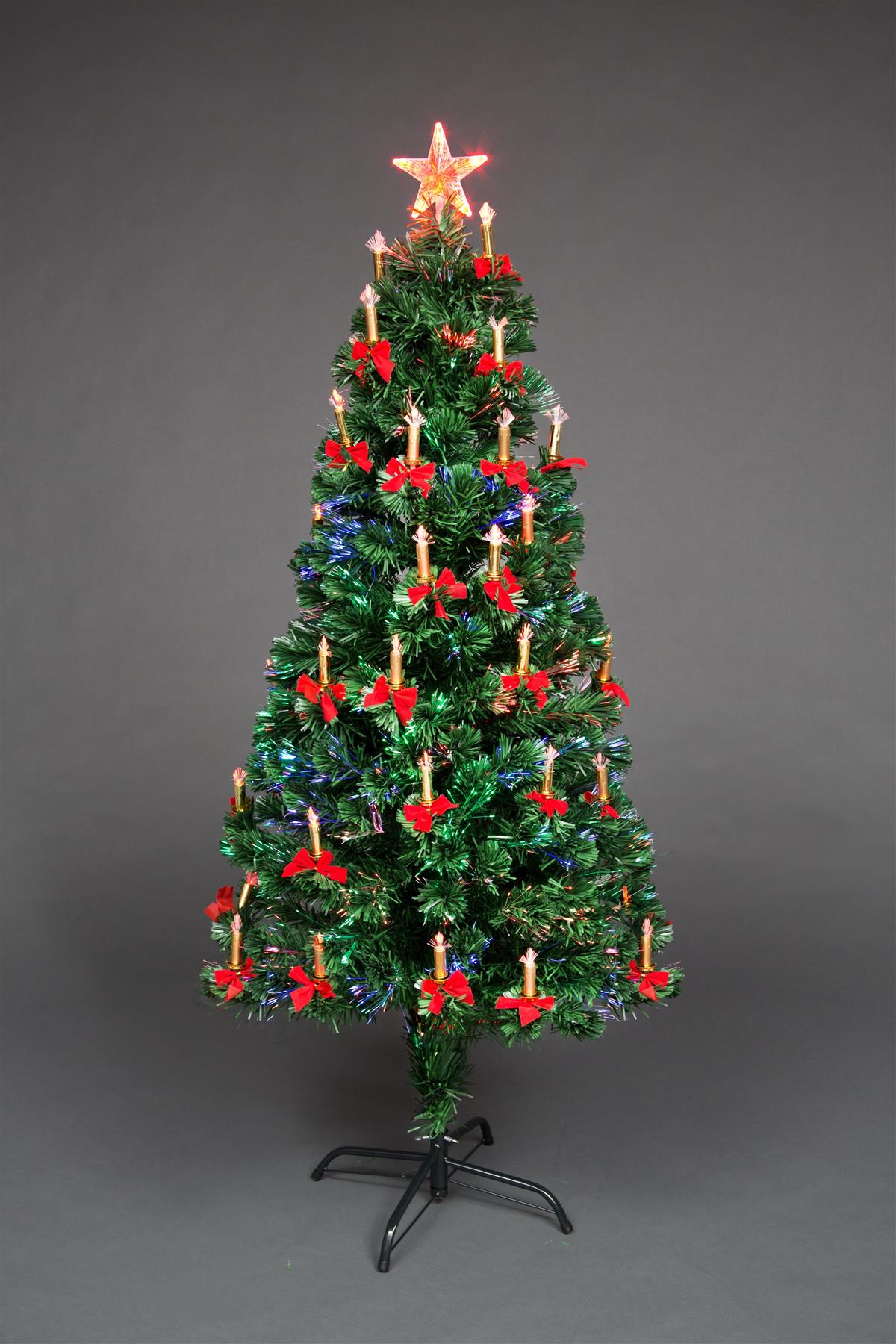 6FT Pre-Lit Christmas Tree Green Fiber Optic LED Lights Xmas Home Holiday Decor