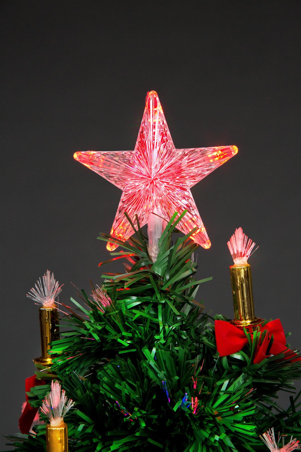 6FT Pre-Lit Christmas Tree Green Fiber Optic LED Lights Xmas Home Holiday Decor