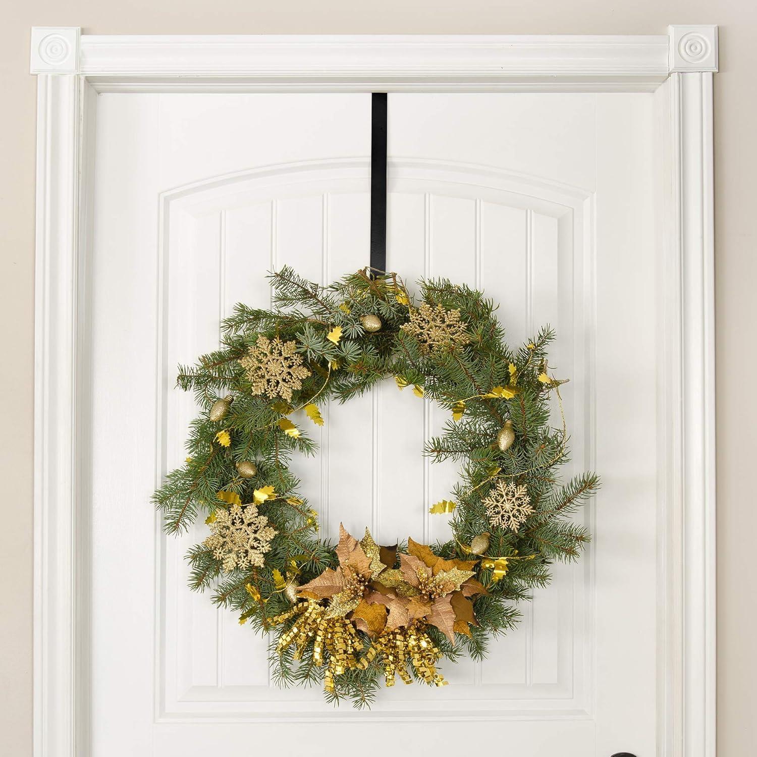 Metal Wreath Hanger Black 38Cm