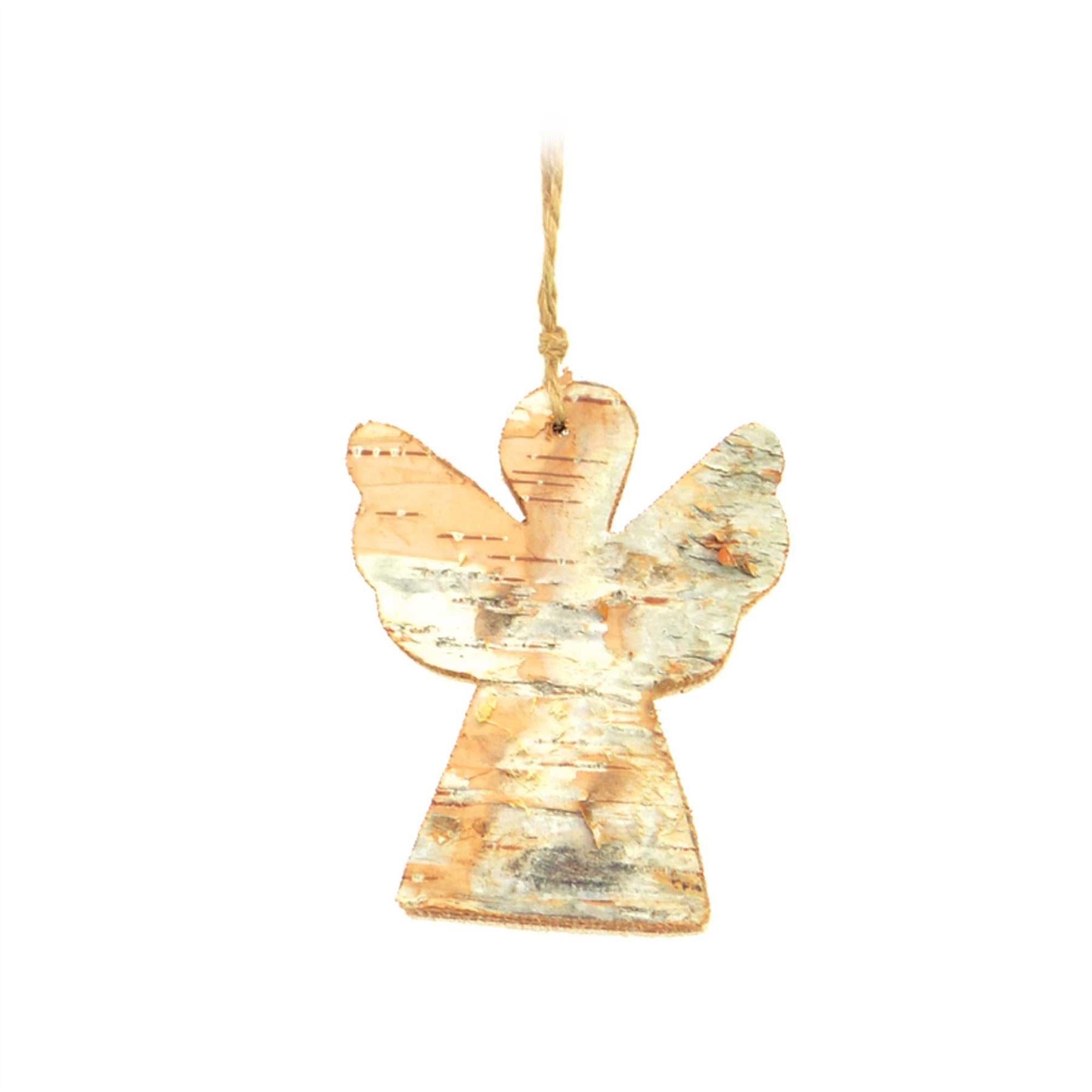 4Pcs X 8Cm Real Wooden Ornaments Christmas Tree Hanging Decorations Hand Crafted