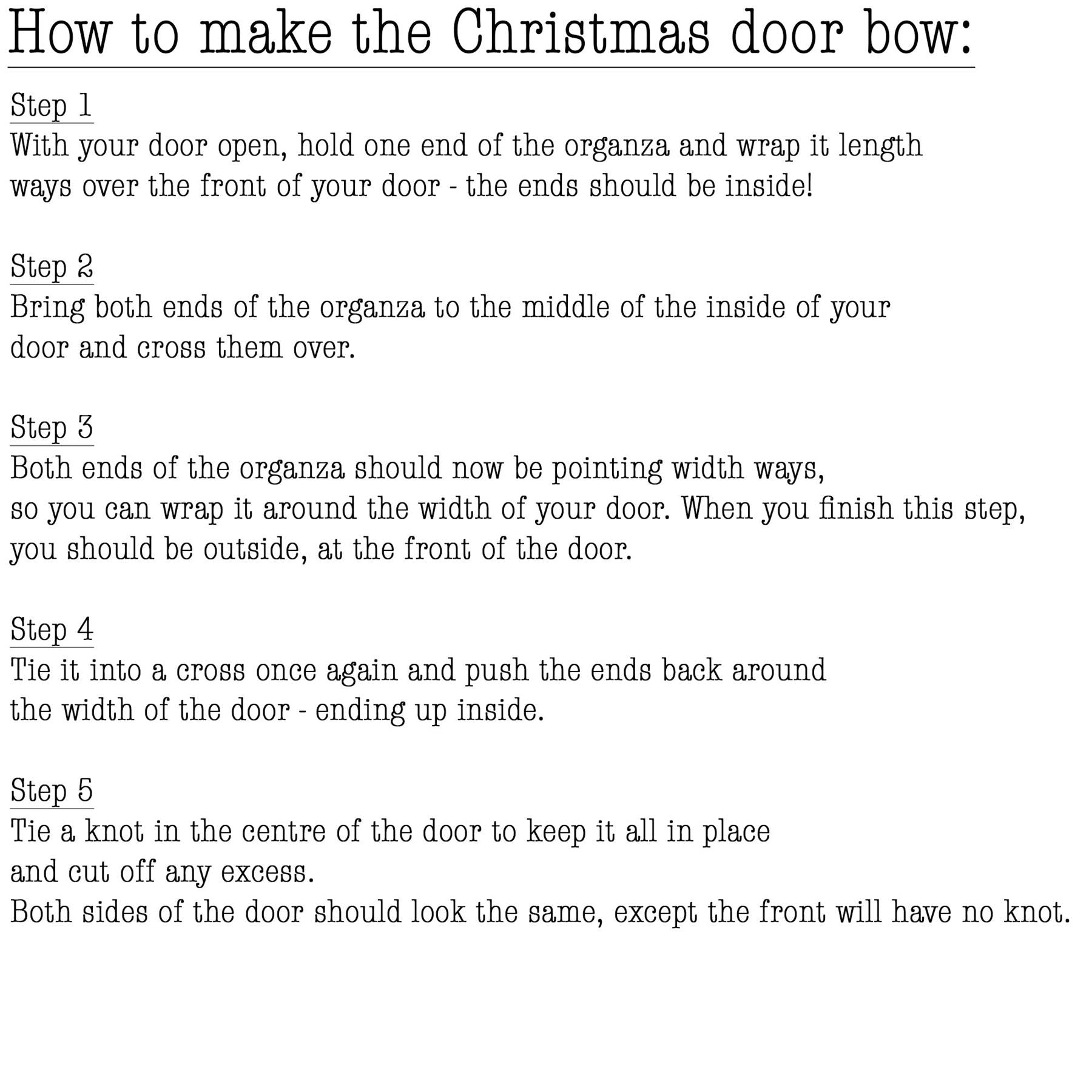 Door Bow Red Ribbon 75X900Cm