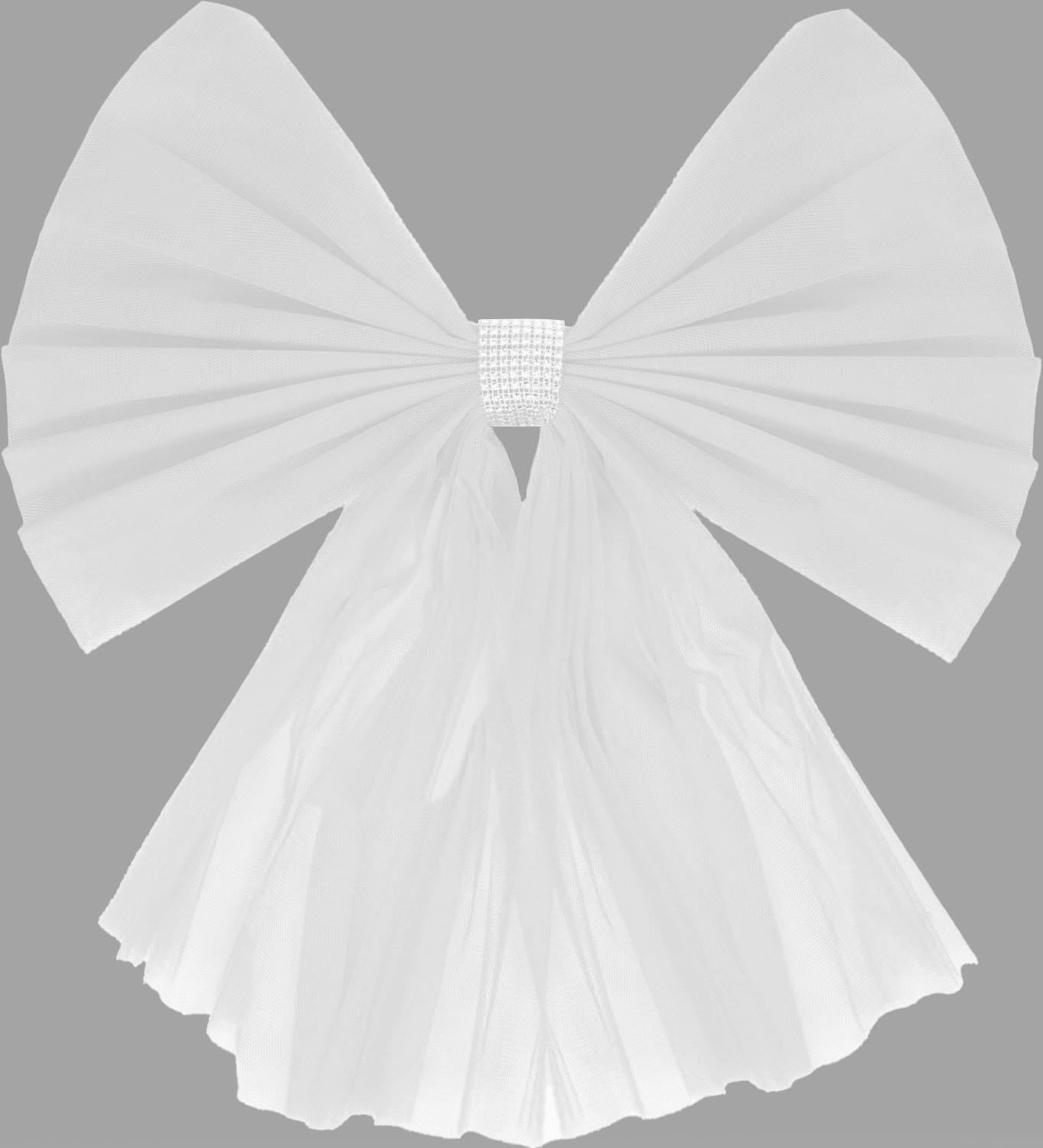 1PC Giant Christmas Door Bow White Organza Wedding Festive Xmas Home Decor 7.5m