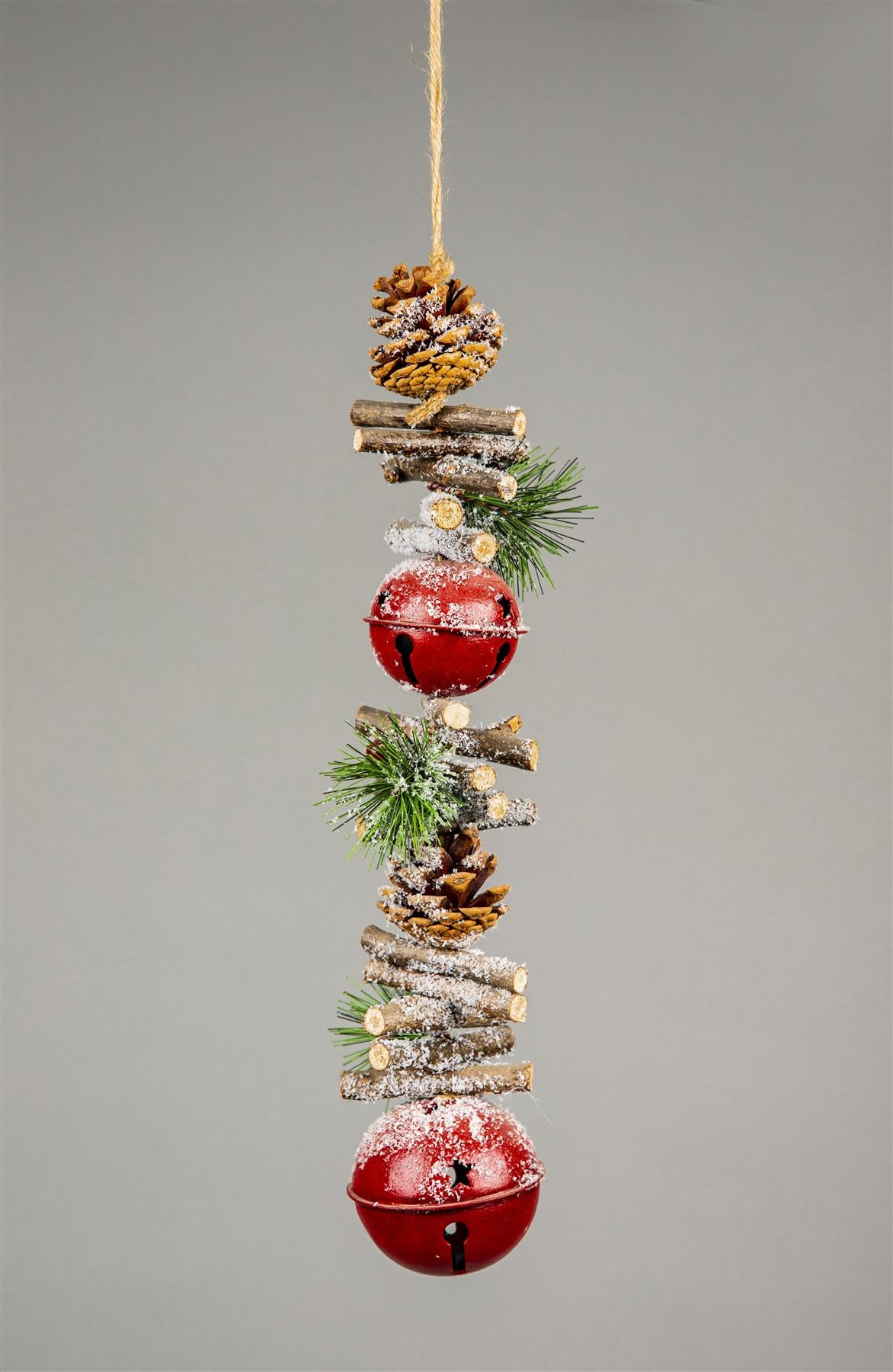 50Cm Garland Hanging Decoration With Red Double Bells