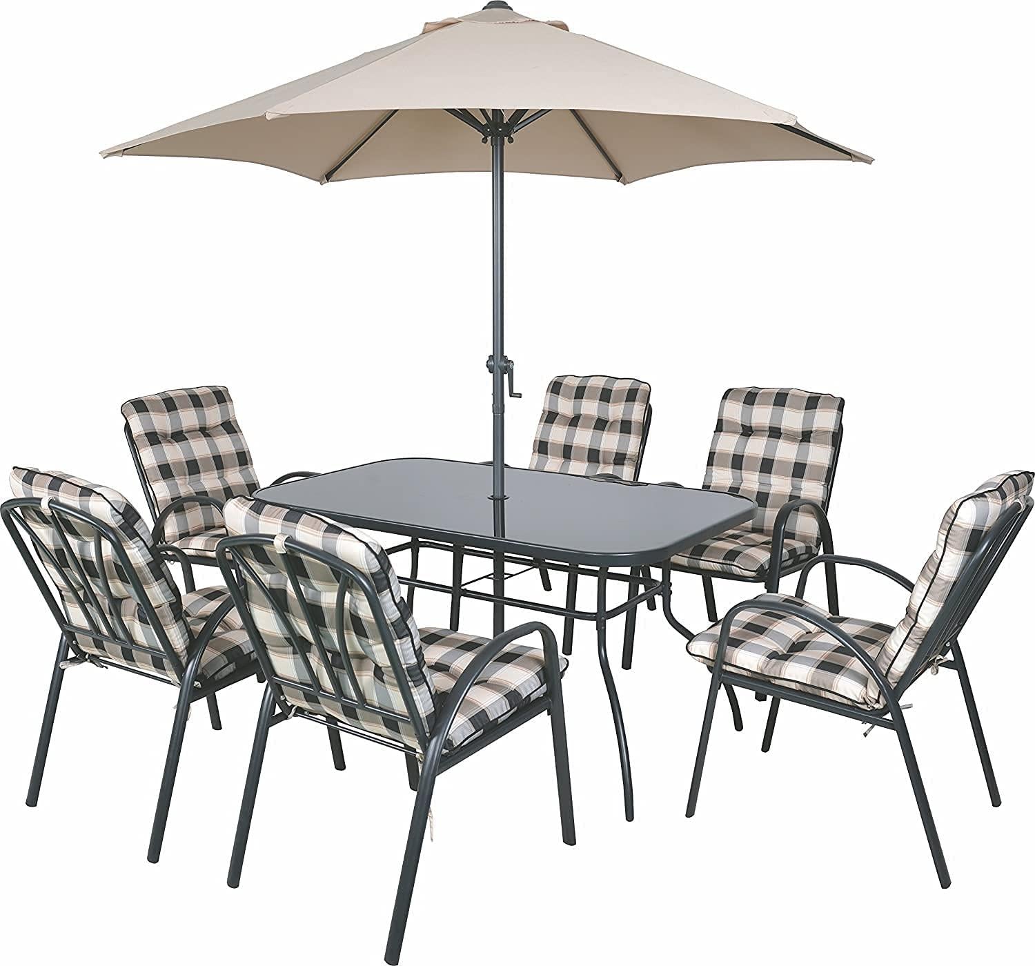 3m Garden Parasol Umbrella Tilting with Crank Handle Beige