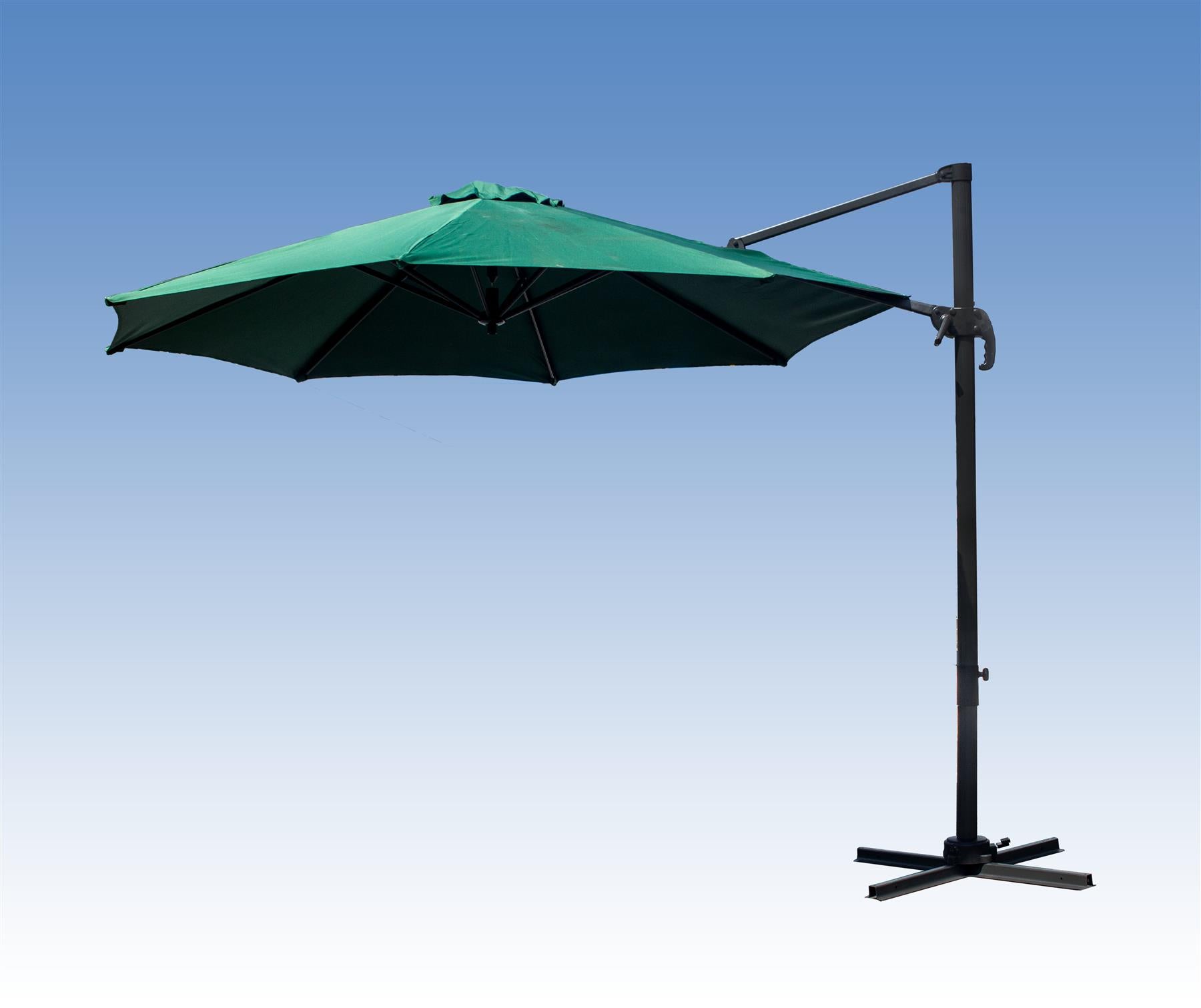 3m Patio Offset Parasol Cantilever Umbrella 360° Rotation Green
