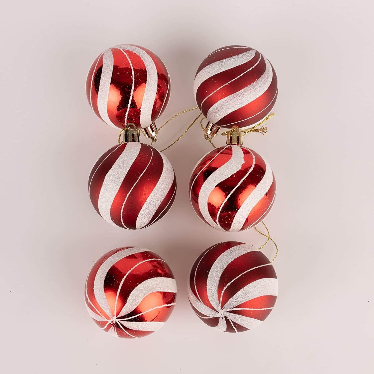 Baubles Candy Stripe 10Cm 3Pcs Set Pvc