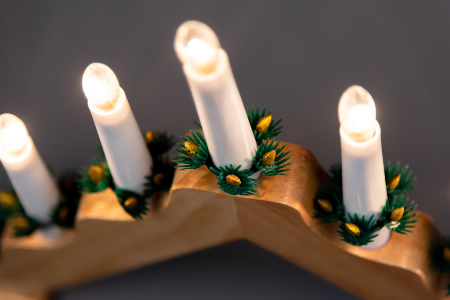 Wooden Candle Bridge Light 7 Bulb Window Xmas Christmas Decoration Arch D�Cor