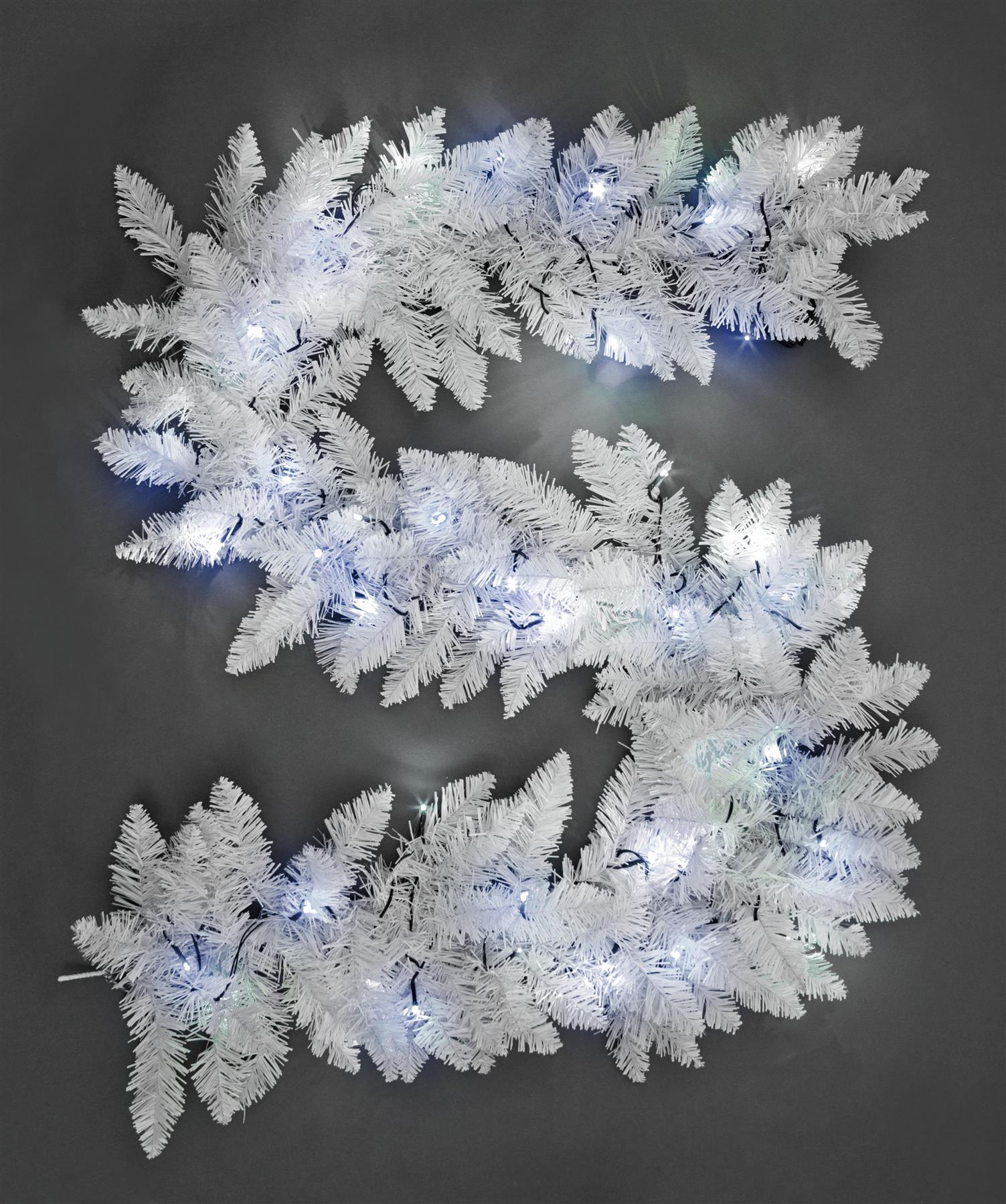 Pre-Lit Imperial Pine Cool White Leds White Garland 200Cm