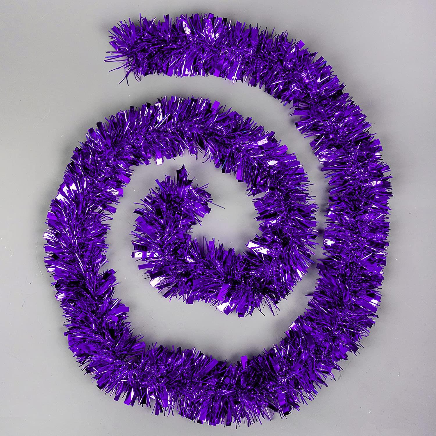 Purple Thick Chunky Luxury Christmas Tree Tinsel Garland Home Decoration 8pcs