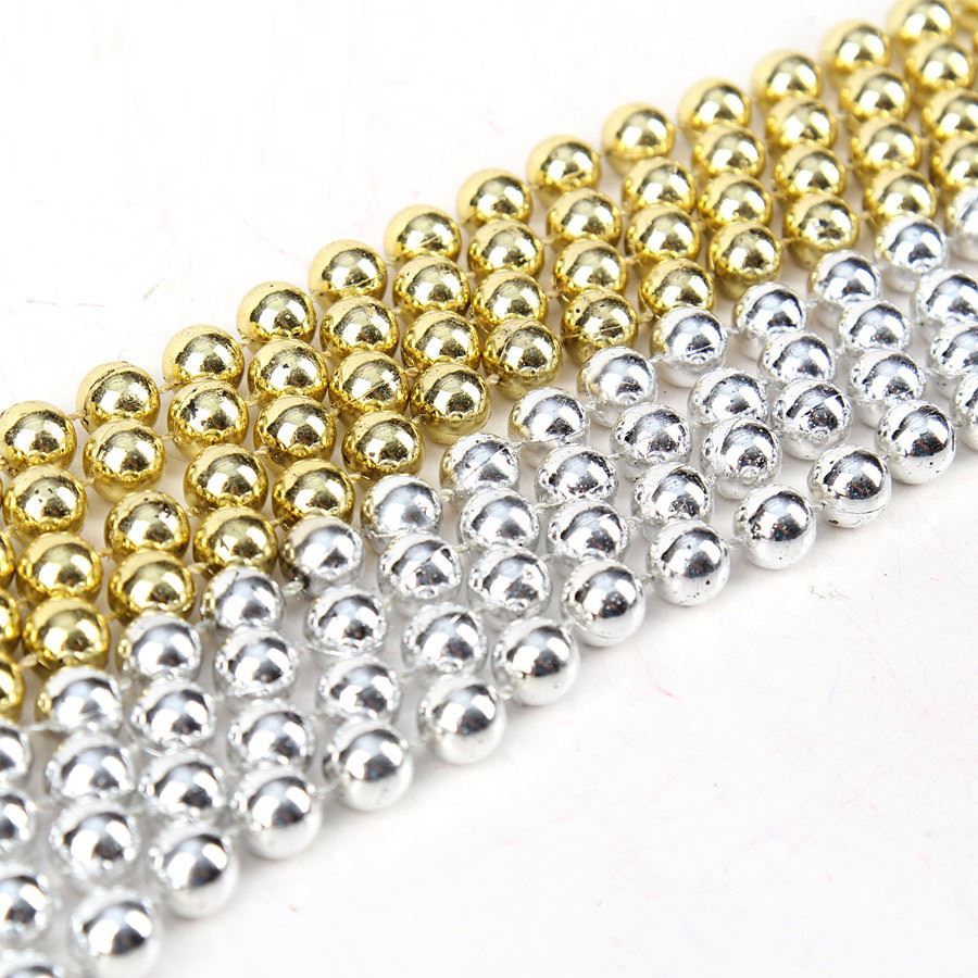 24Ft Gold Hanging Bead Garland Christmas Tree Xmas Party Tinsel String Chain