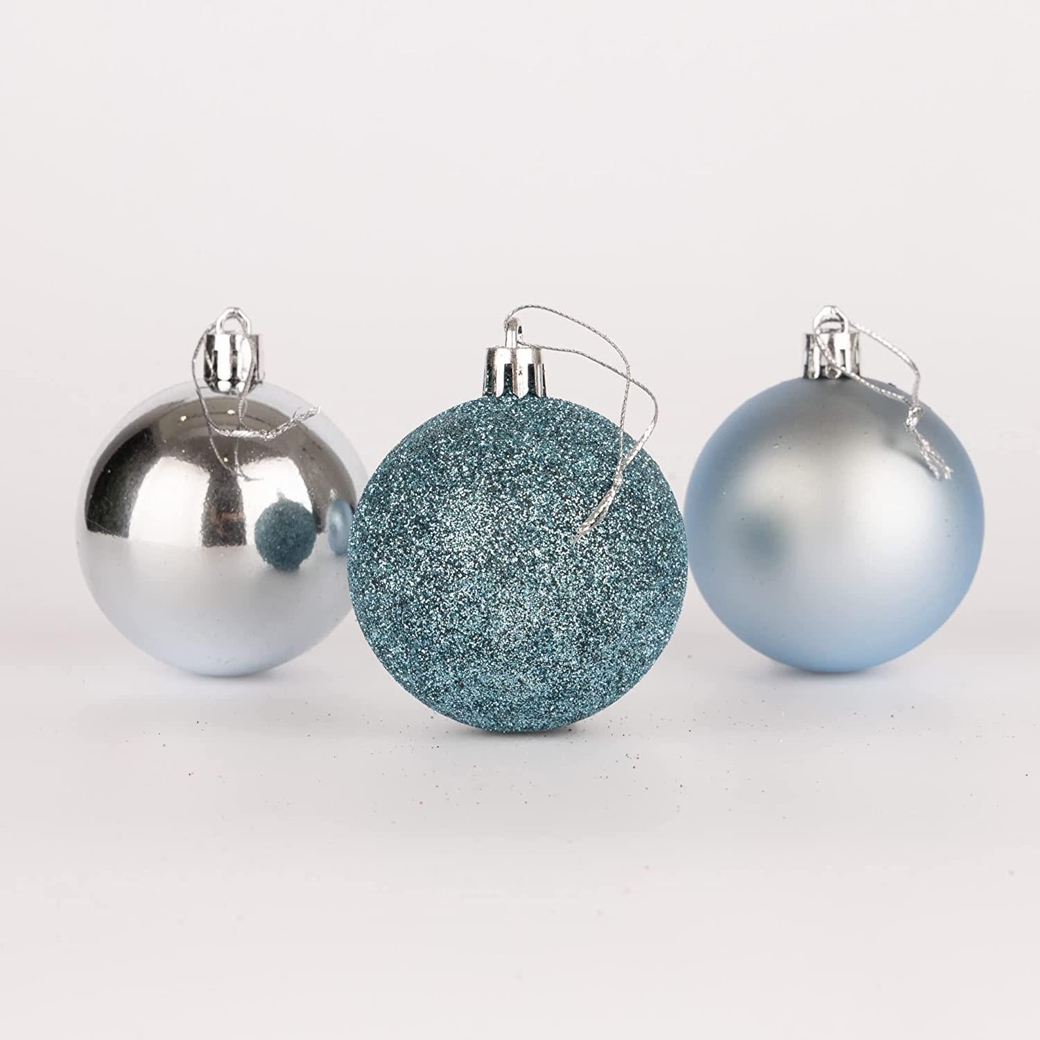 Baubles Light Blue 6Cm-6Pcs Set -Pvc
