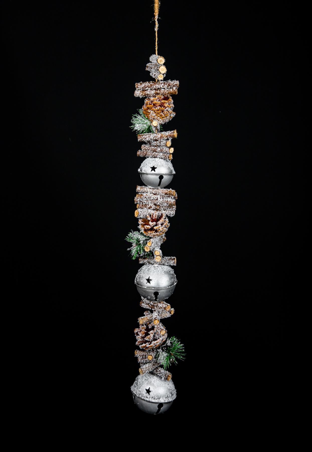 90Cm Garland Hanging Decoration With Silver Tripple Bells