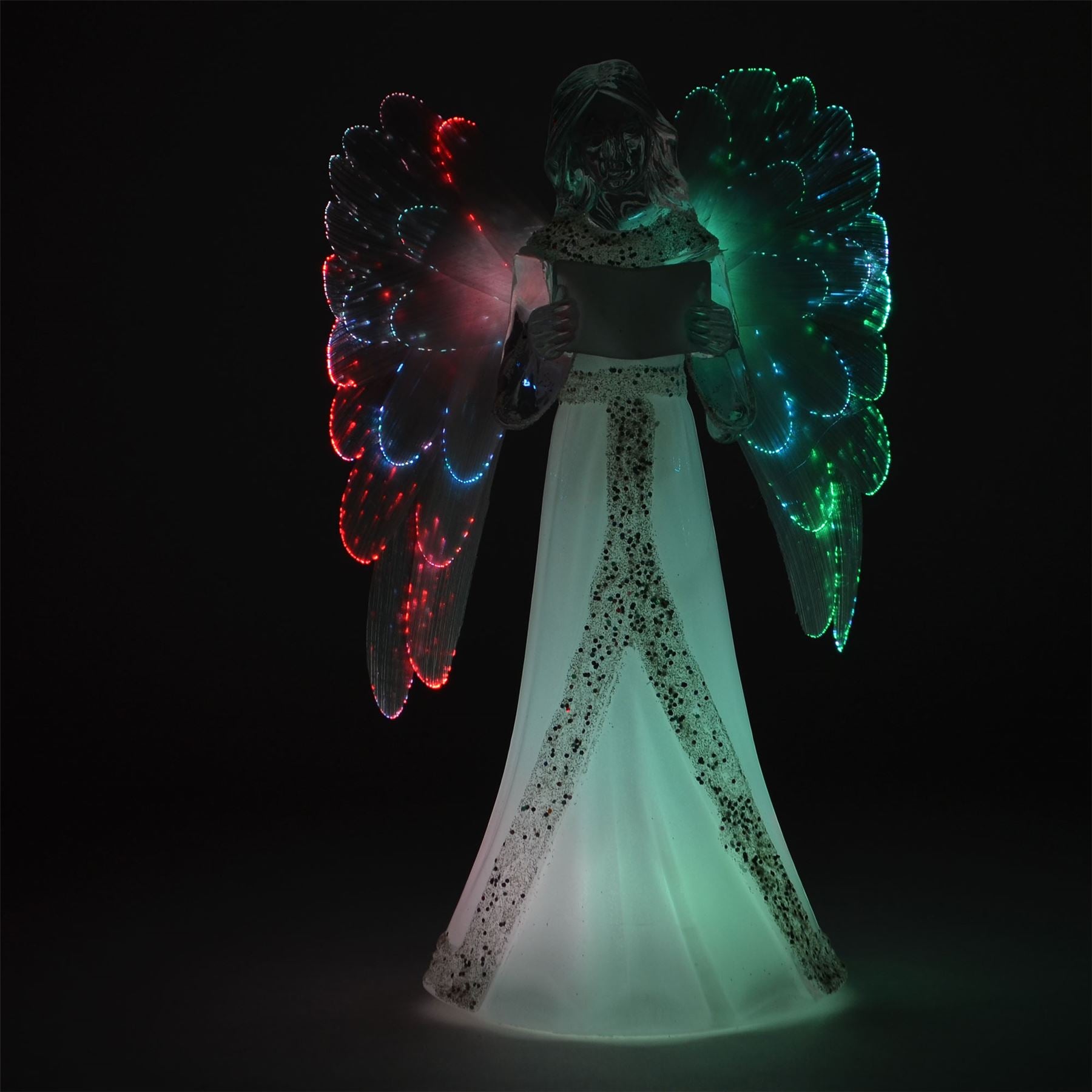 21Cm Christmas Angel White Colour Changing Light Xmas Decoration