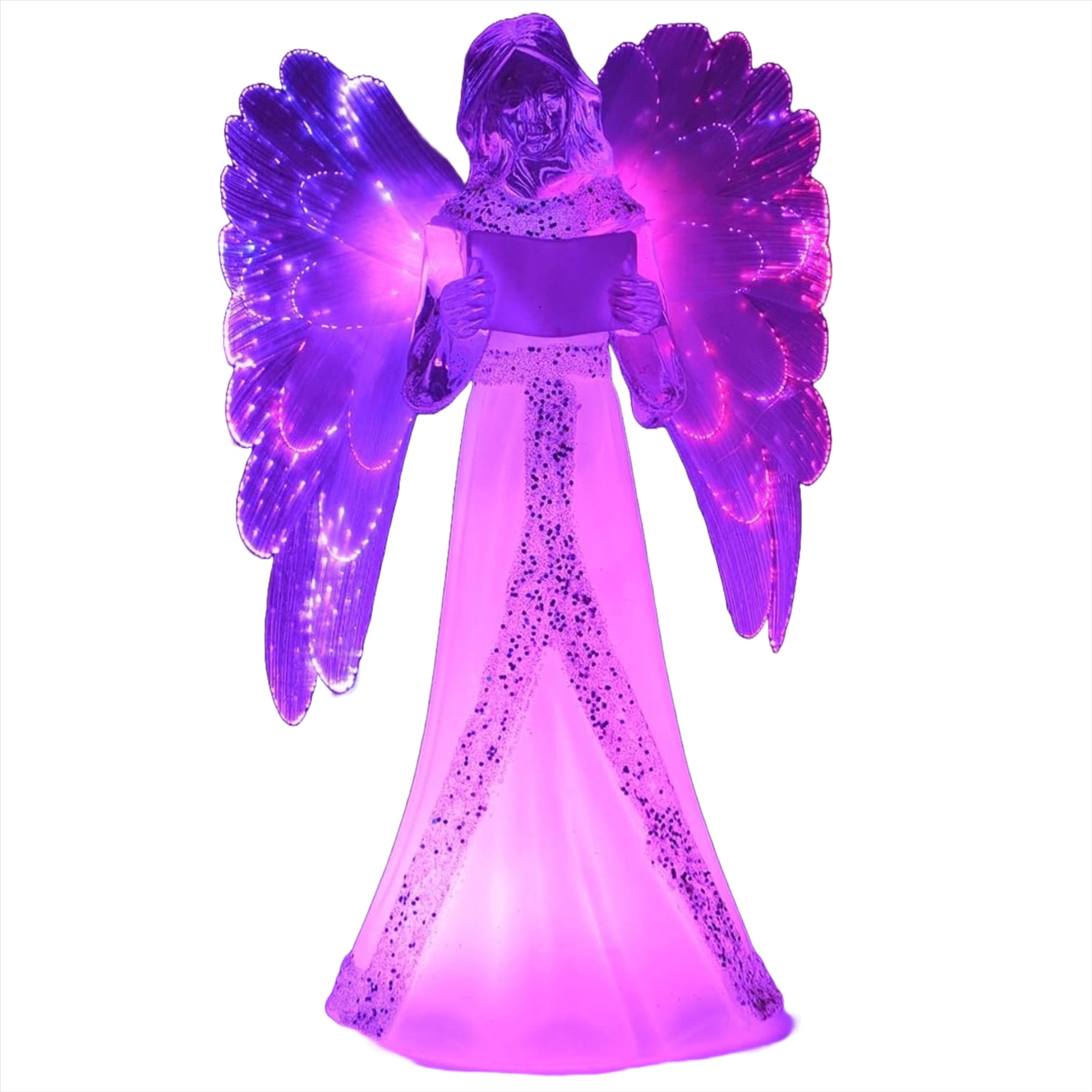 21Cm Christmas Angel White Colour Changing Light Xmas Decoration
