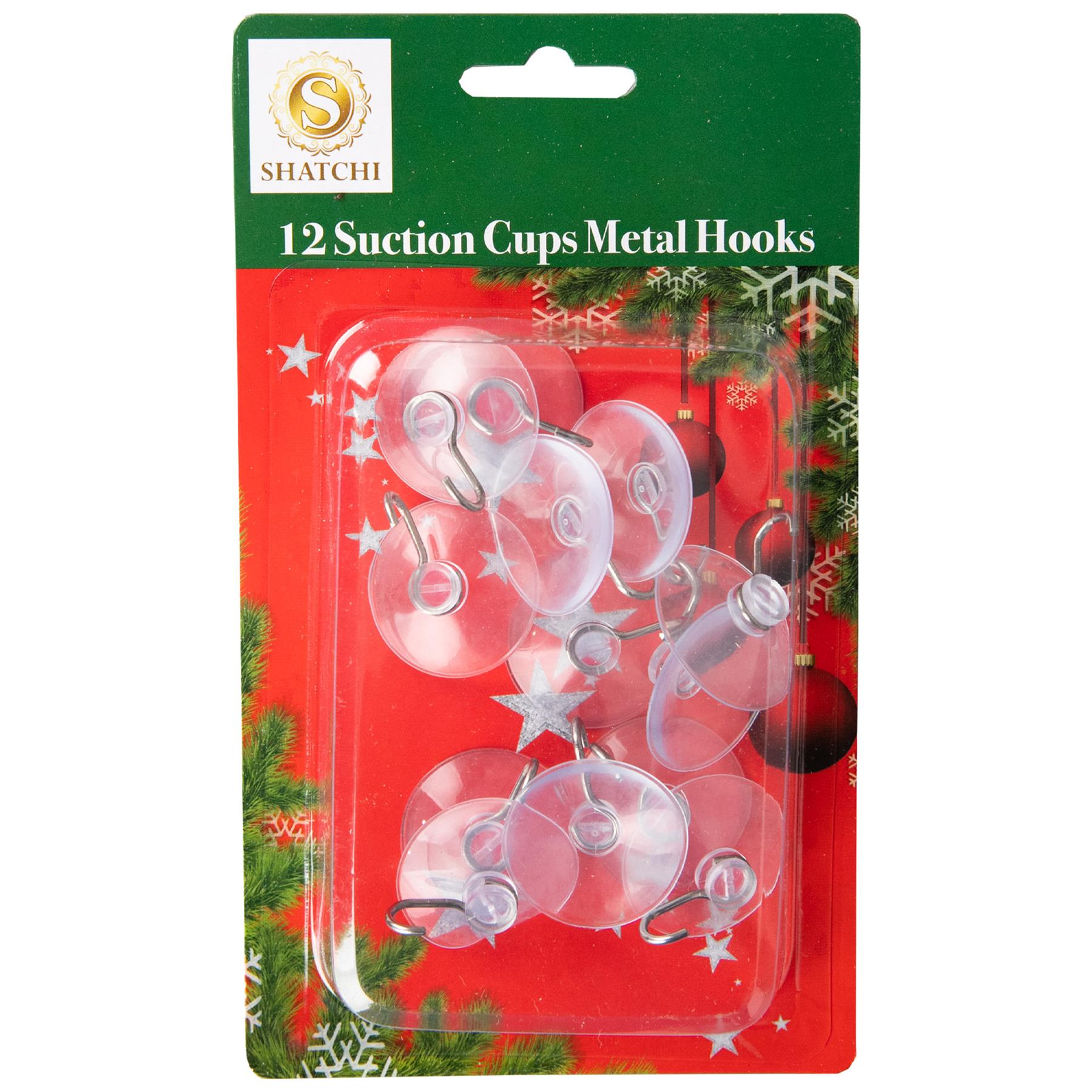 Suction Cups Metal Hooks 3.3Cm 12Pcs