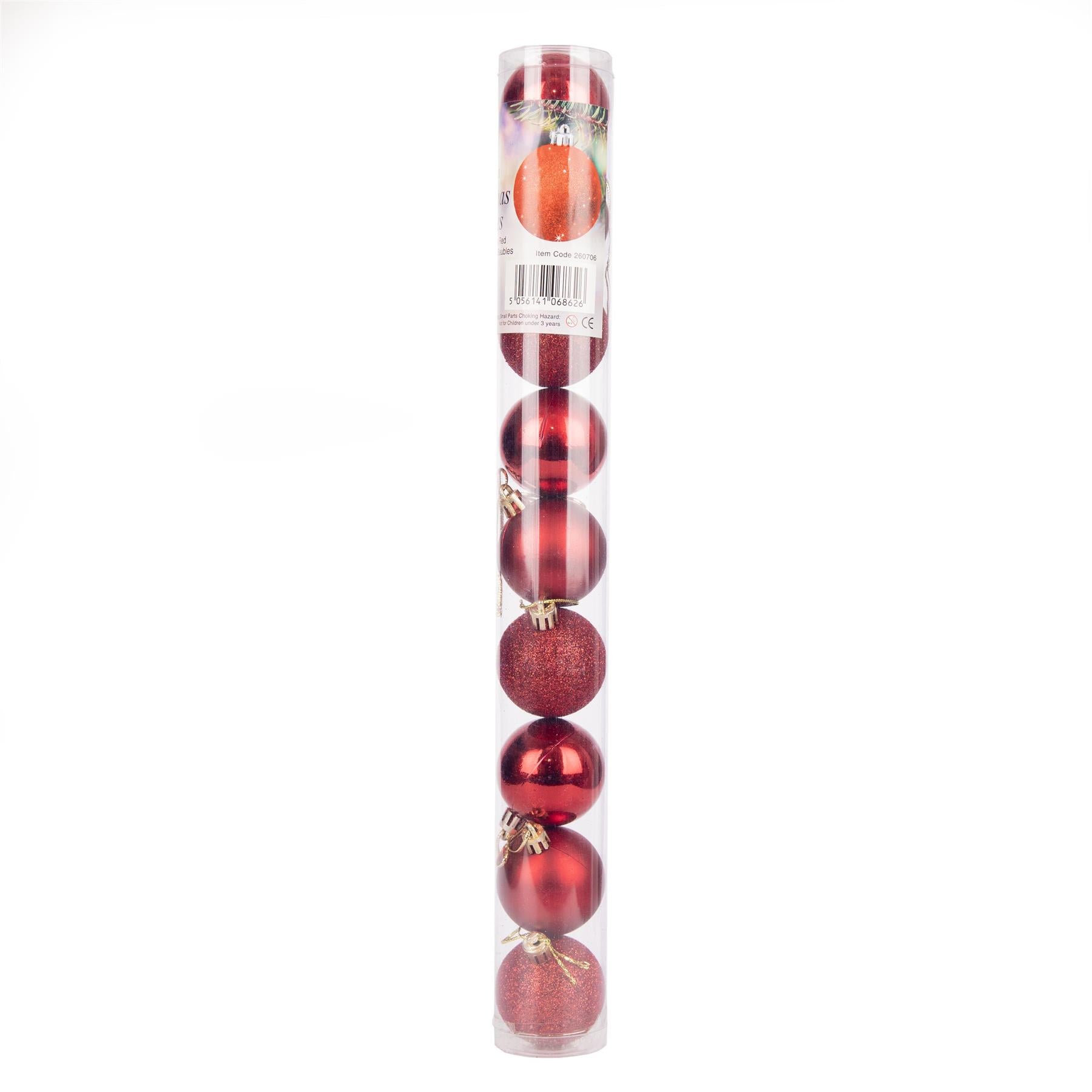 Baubles Dark Red 5Cm-9Pcs Set -Pvc