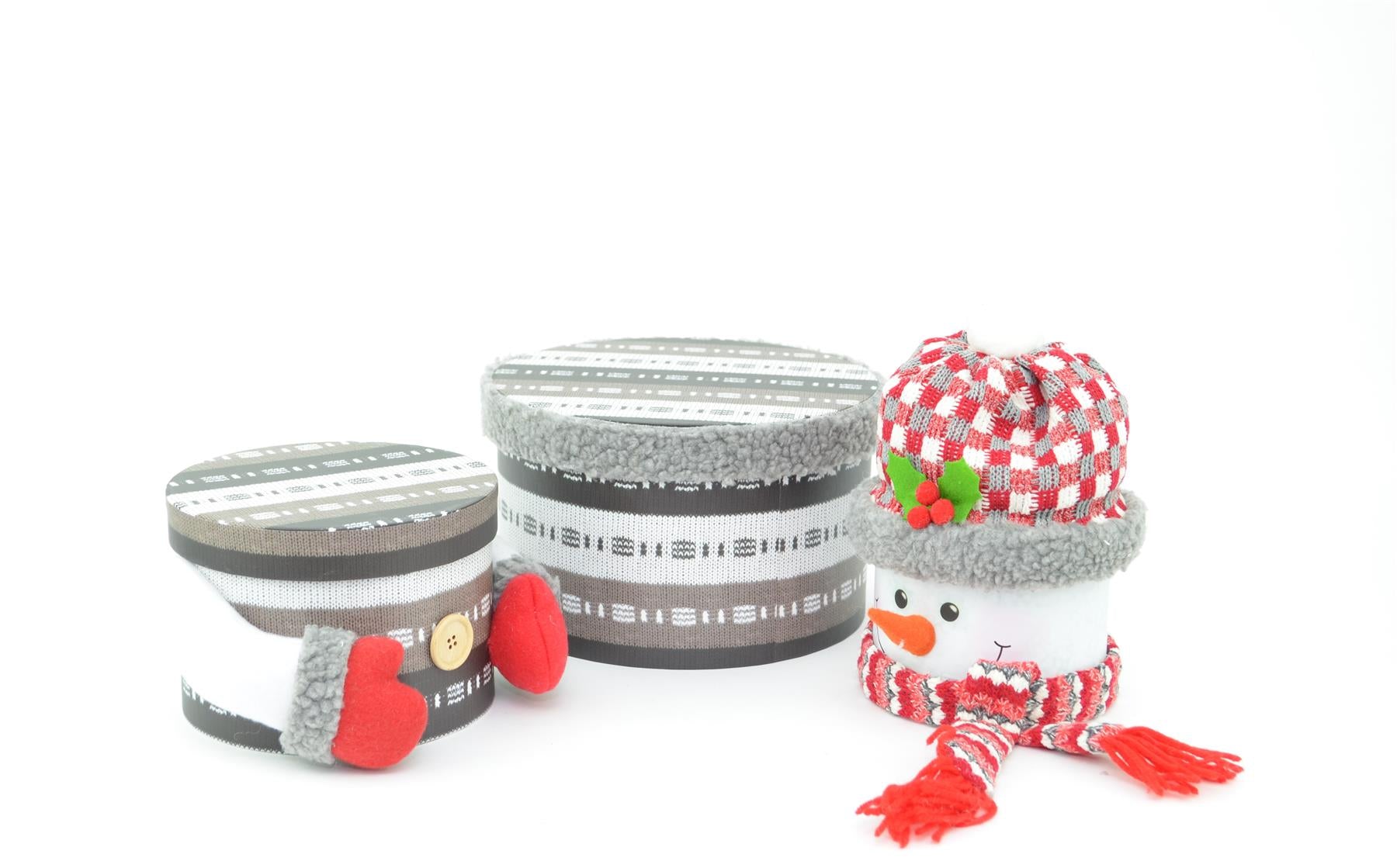 Round Snowman Christmas Novelty 3 Pcs Box Set Xmas Decoration Gift Present Boxes