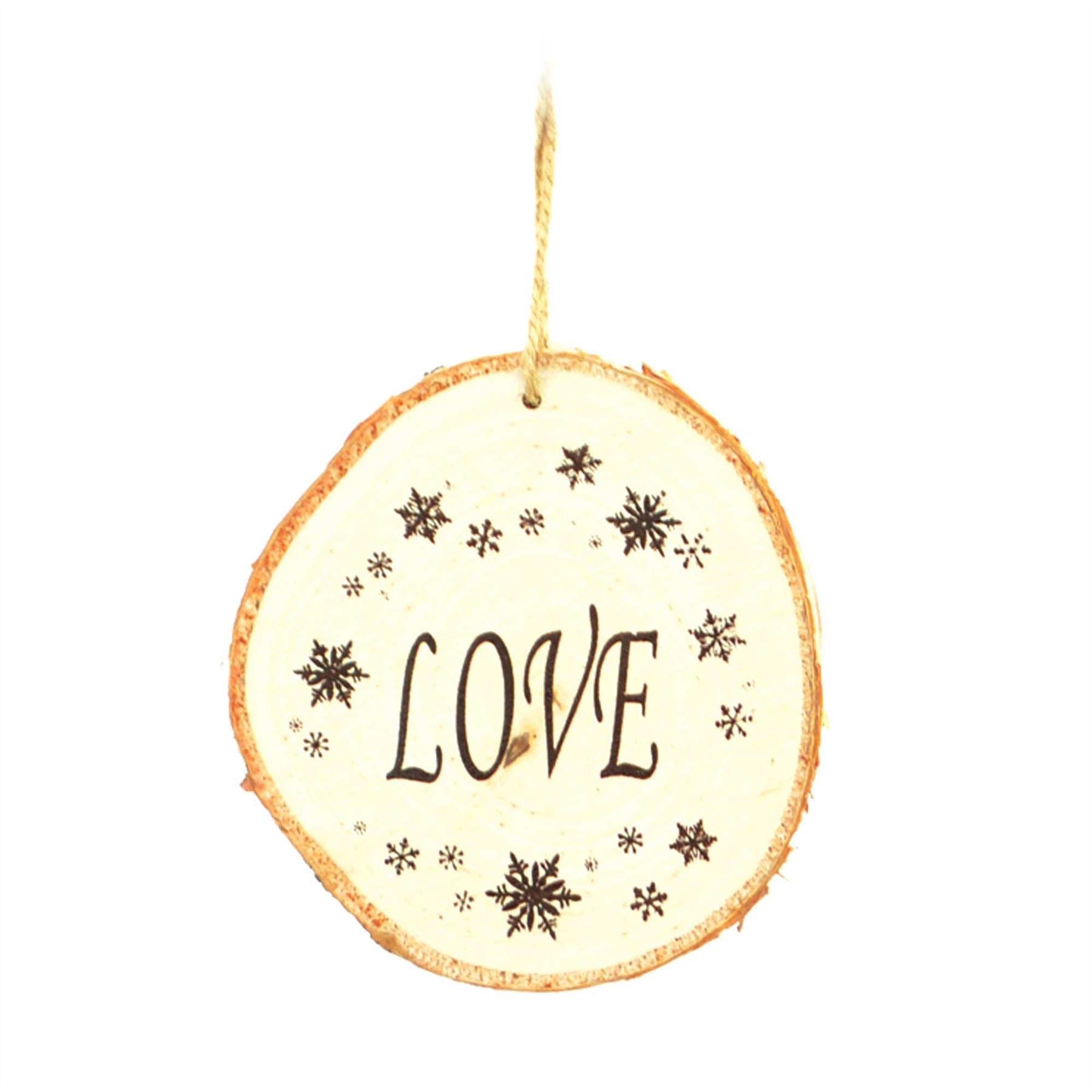 3 X 10Cm Wooden Ornament Christmas Tree Hanging Decorations Set Xmas