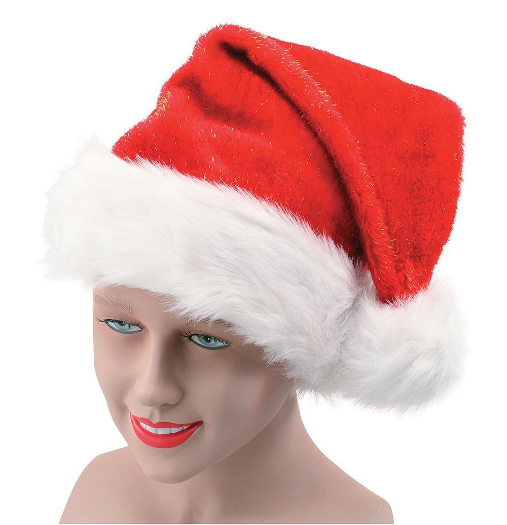 Christmas Santa Hat Glitter Lady Fancy Dress Costume Stocking Filler Accessory