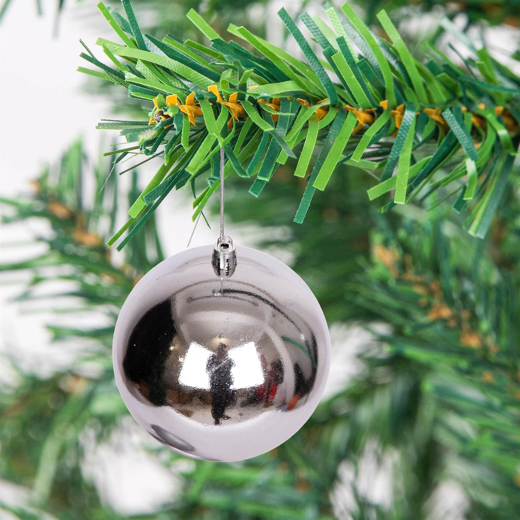 Baubles Mid Grey 6Cm 6Pcs Set Pvc