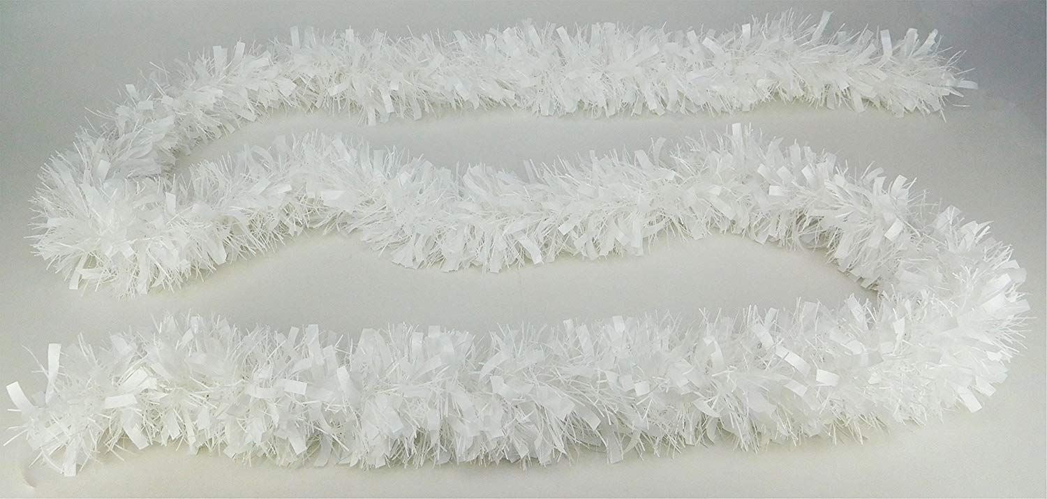 White Tinsel Tree Decoration 1.8M