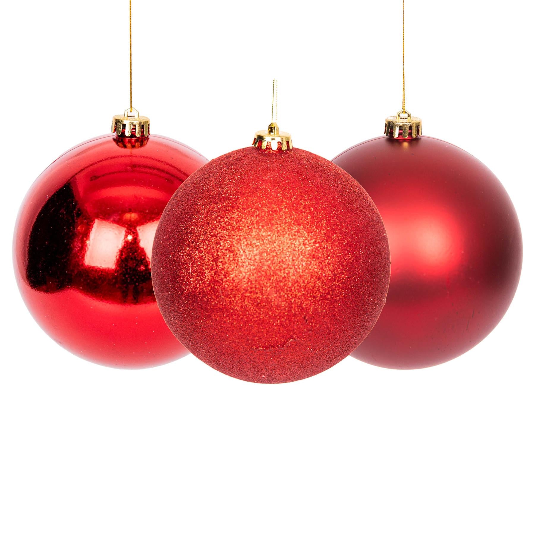 Baubles Dark Red 15Cm-3Pcs -Pvc